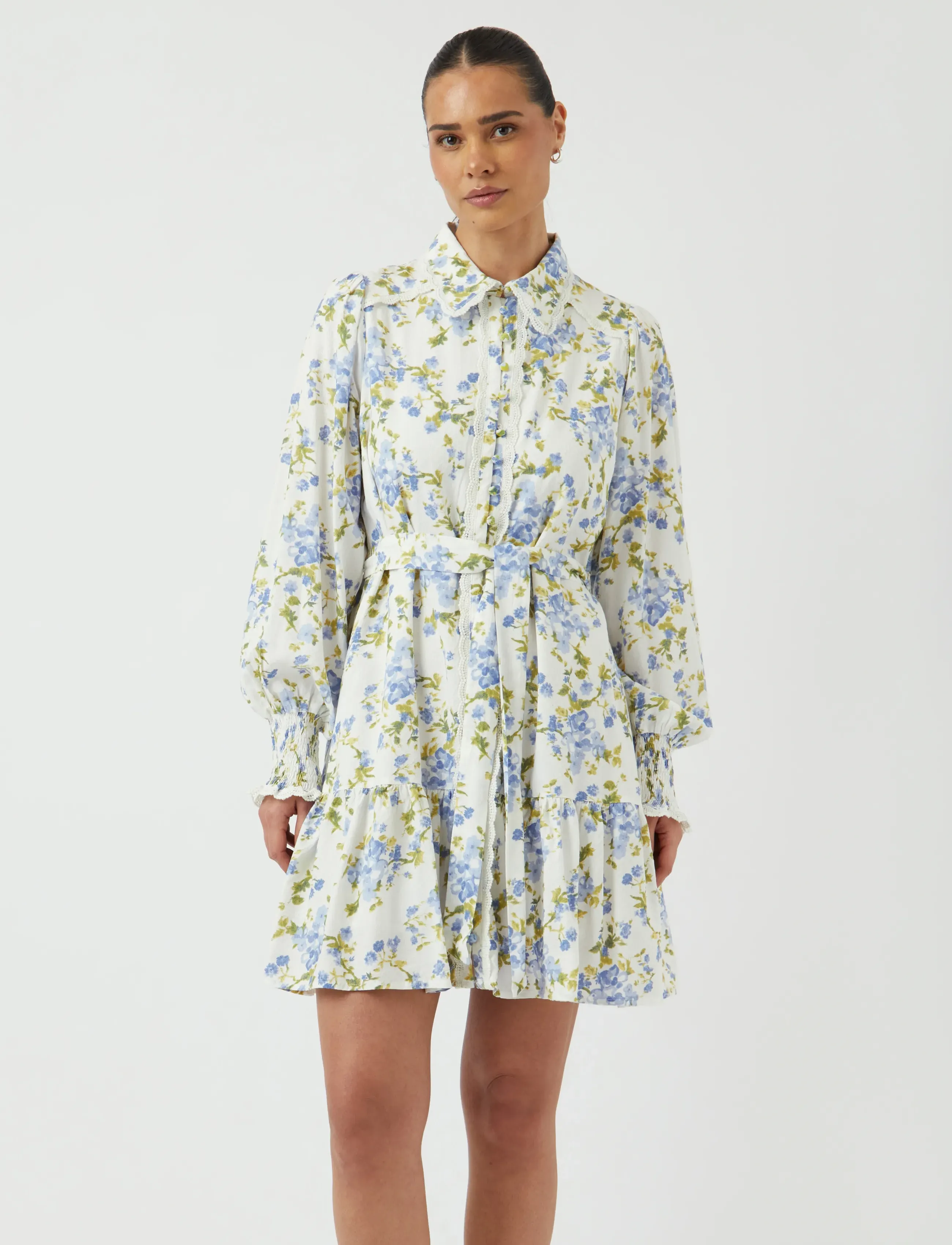 YAS YASTILERA LS SHIRT DRESS S. NOOS - Tøj - STAR WHITE / multi