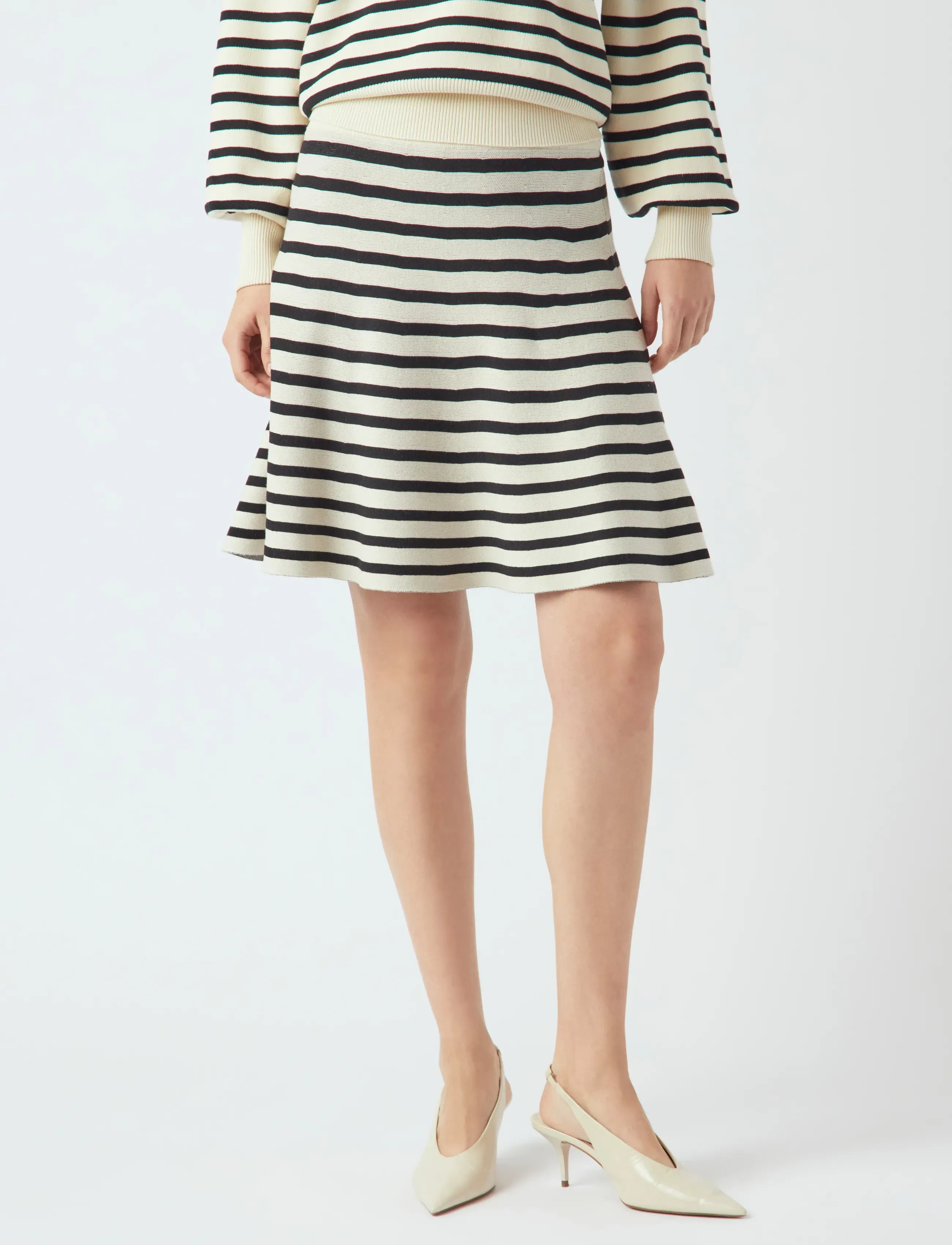 YAS fonny Hw Knit Skirt S. Noos, S, Röcke, Creme - Short, Frauen