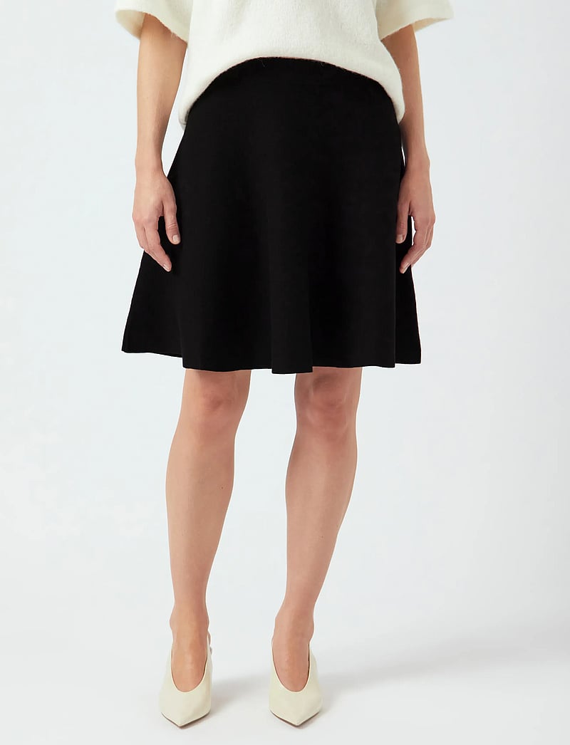 YAS - YASFONNY HW KNIT SKIRT S. NOOS - strikkede nederdele - black - 0