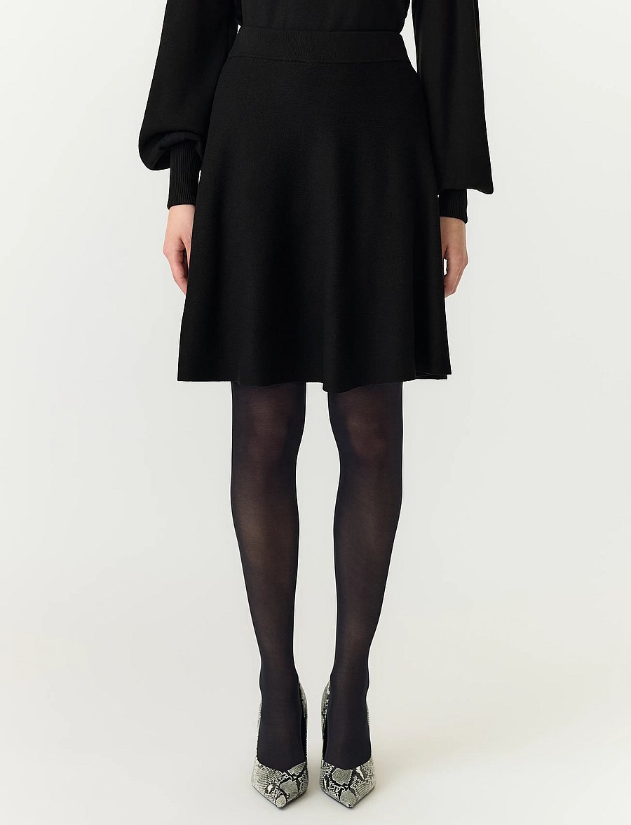 YAS - YASFONNY HW KNIT SKIRT S. NOOS - strikkede nederdele - black - 0