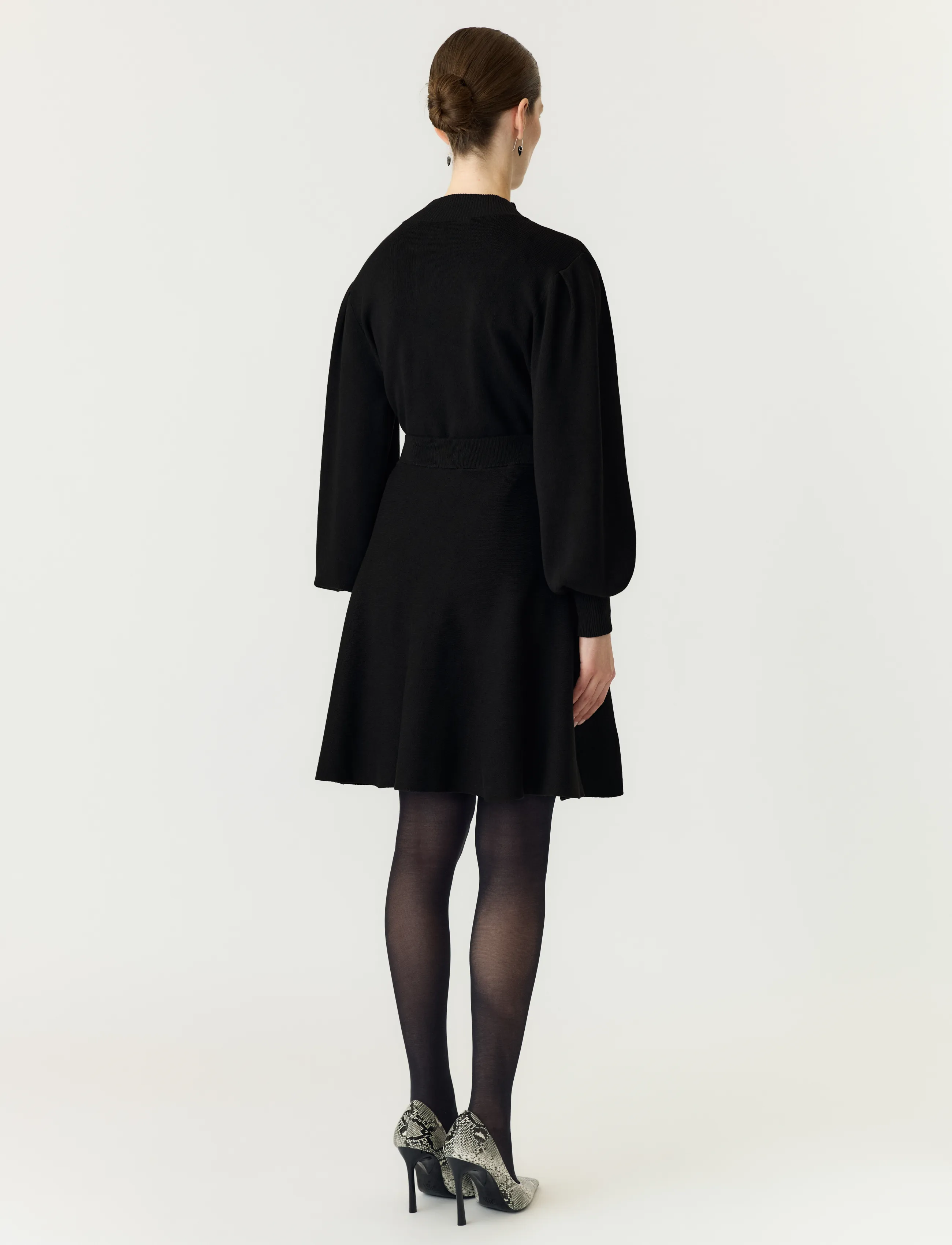 YAS - YASFONNY HW KNIT SKIRT S. NOOS - strikkede nederdele - black - 3
