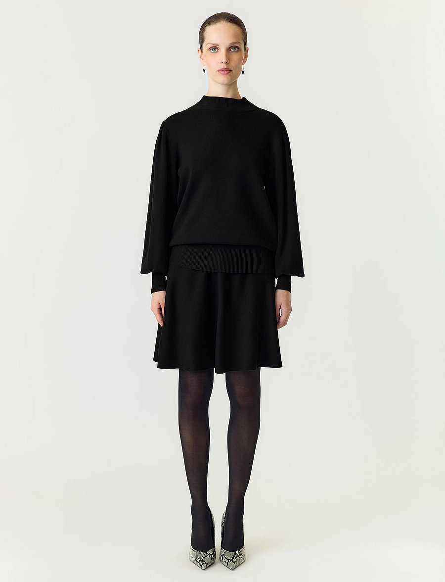 YAS - YASFONNY HW KNIT SKIRT S. NOOS - strikkede nederdele - black - 4