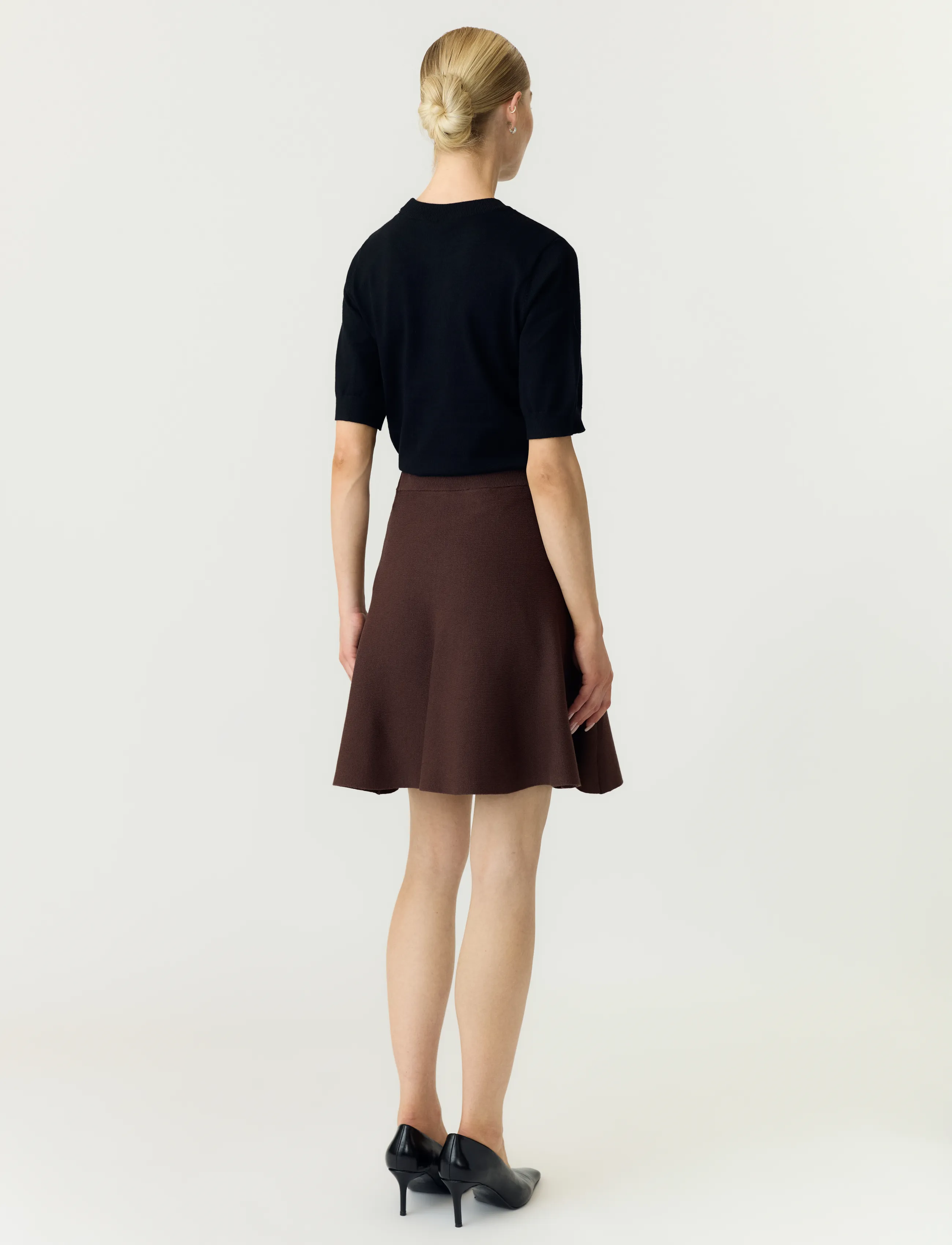 YAS - YASFONNY HW KNIT SKIRT S. NOOS - stickade kjolar - chocolate brown - 3