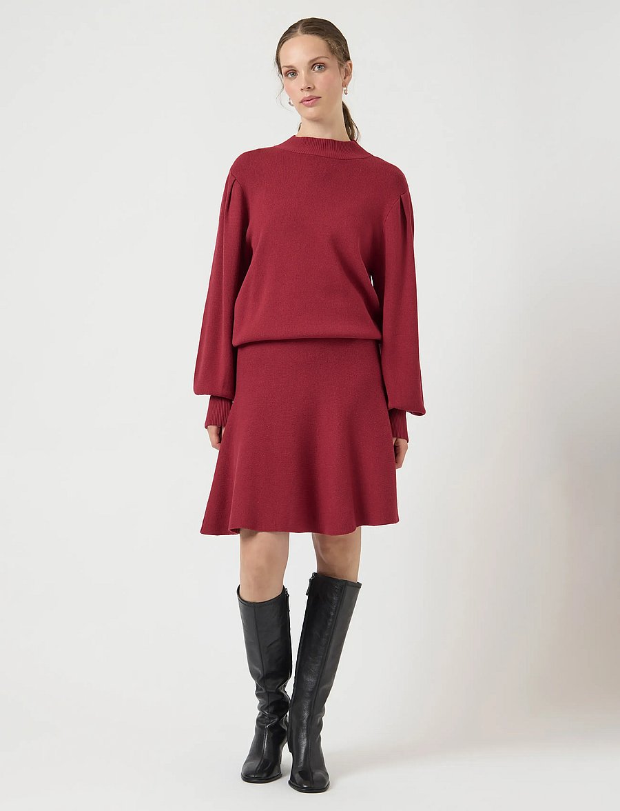 YAS - YASFONNY HW KNIT SKIRT S. NOOS - strikkede nederdele - tibetan red - 4