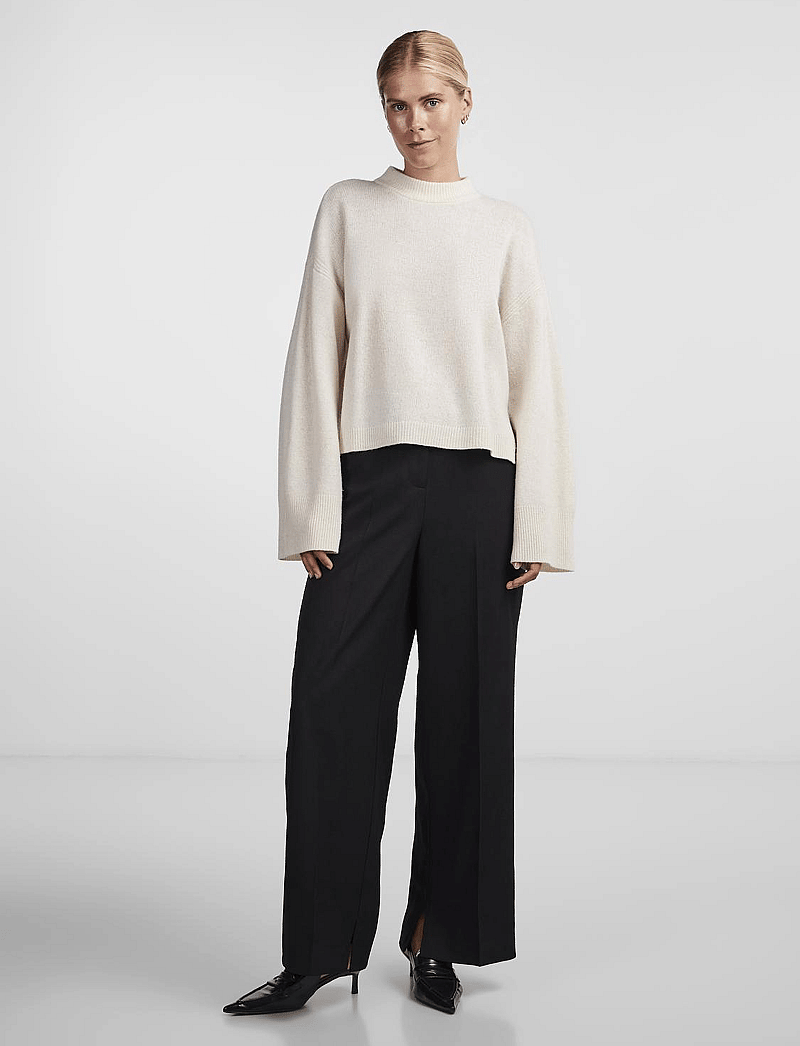 YAS - YASFRIDO LS WIDE KNIT PULLOVER NOOS - džemperi - birch - 0