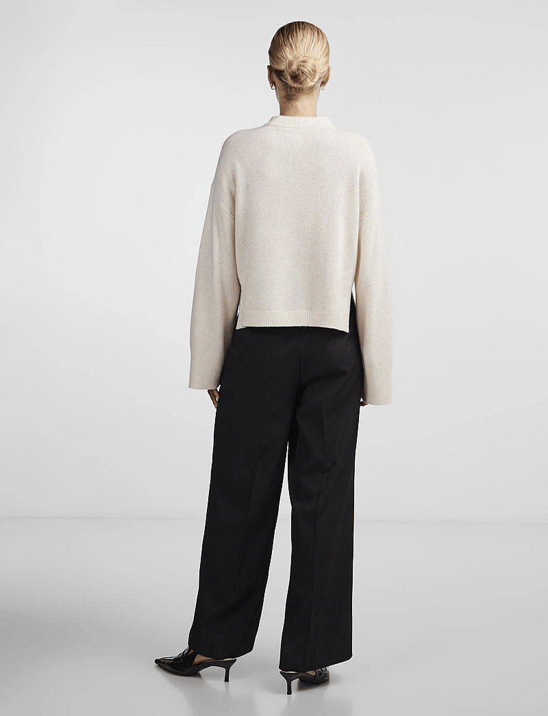 YAS - YASFRIDO LS WIDE KNIT PULLOVER NOOS - džemperi - birch - 3