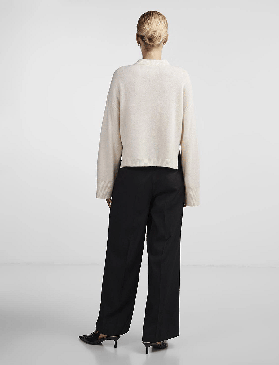 YAS - YASFRIDO LS WIDE KNIT PULLOVER NOOS - pulls - birch - 3