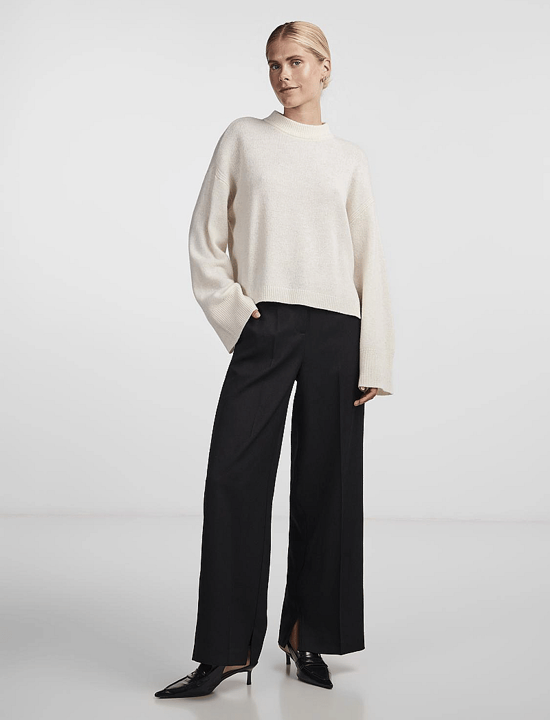 YAS - YASFRIDO LS WIDE KNIT PULLOVER NOOS - džemperi - birch - 4