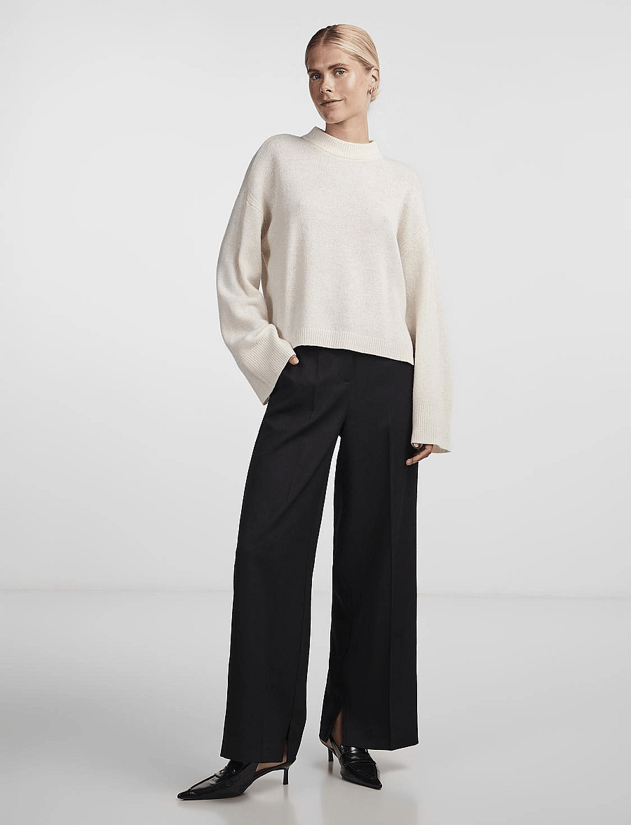 YAS - YASFRIDO LS WIDE KNIT PULLOVER NOOS - pulls - birch - 4