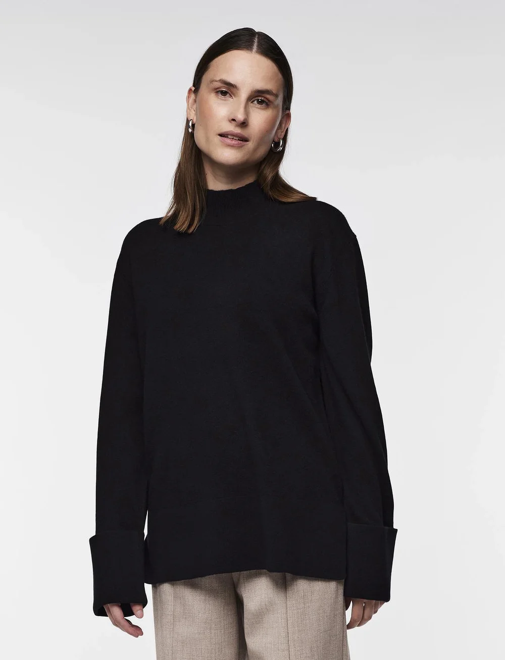 YAS - YASEMILIE HIGHNECK KNIT PULLOVER S. NOOS - striktrøjer - black - 0