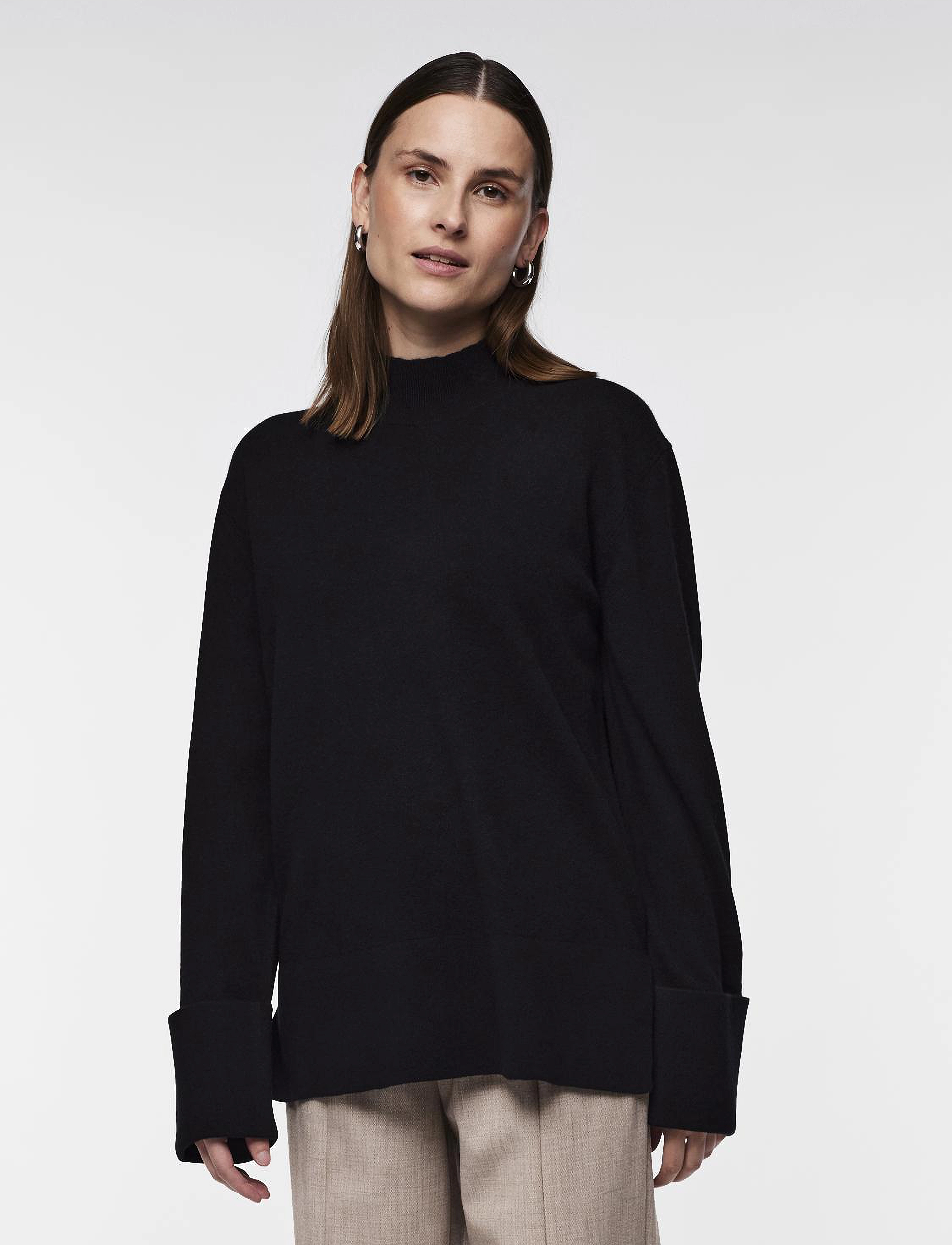 YAS - YASEMILIE HIGHNECK KNIT PULLOVER S. NOOS - neulepuserot - black - 0