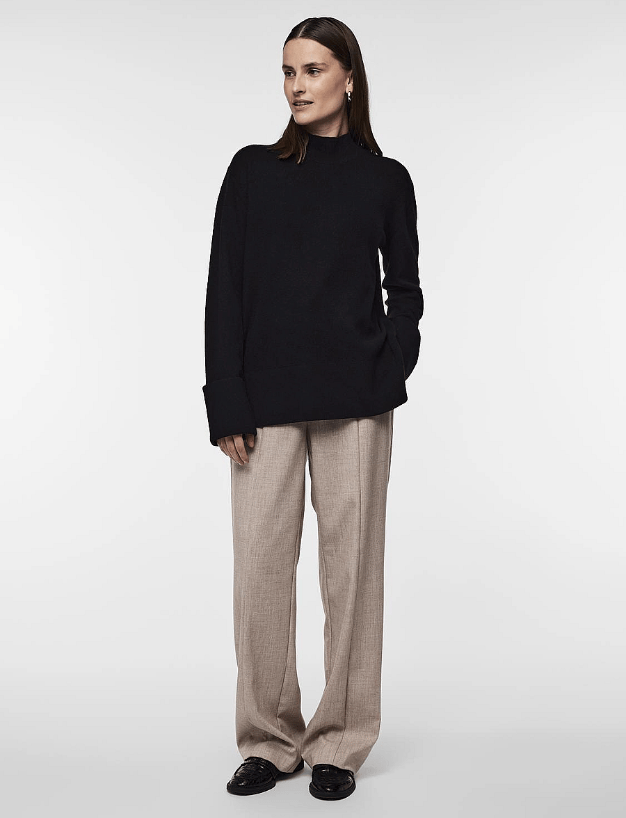 YAS - YASEMILIE HIGHNECK KNIT PULLOVER S. NOOS - neulepuserot - black - 4