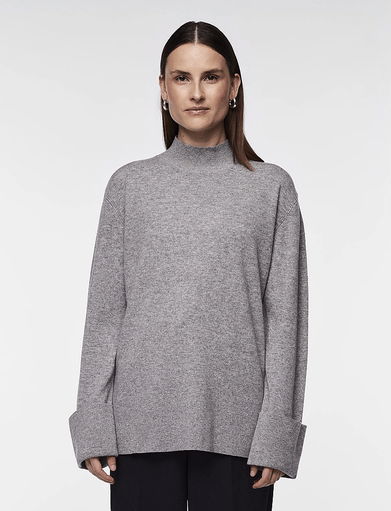 YAS - YASEMILIE HIGHNECK KNIT PULLOVER S. NOOS - sviitrid - light grey melange - 0