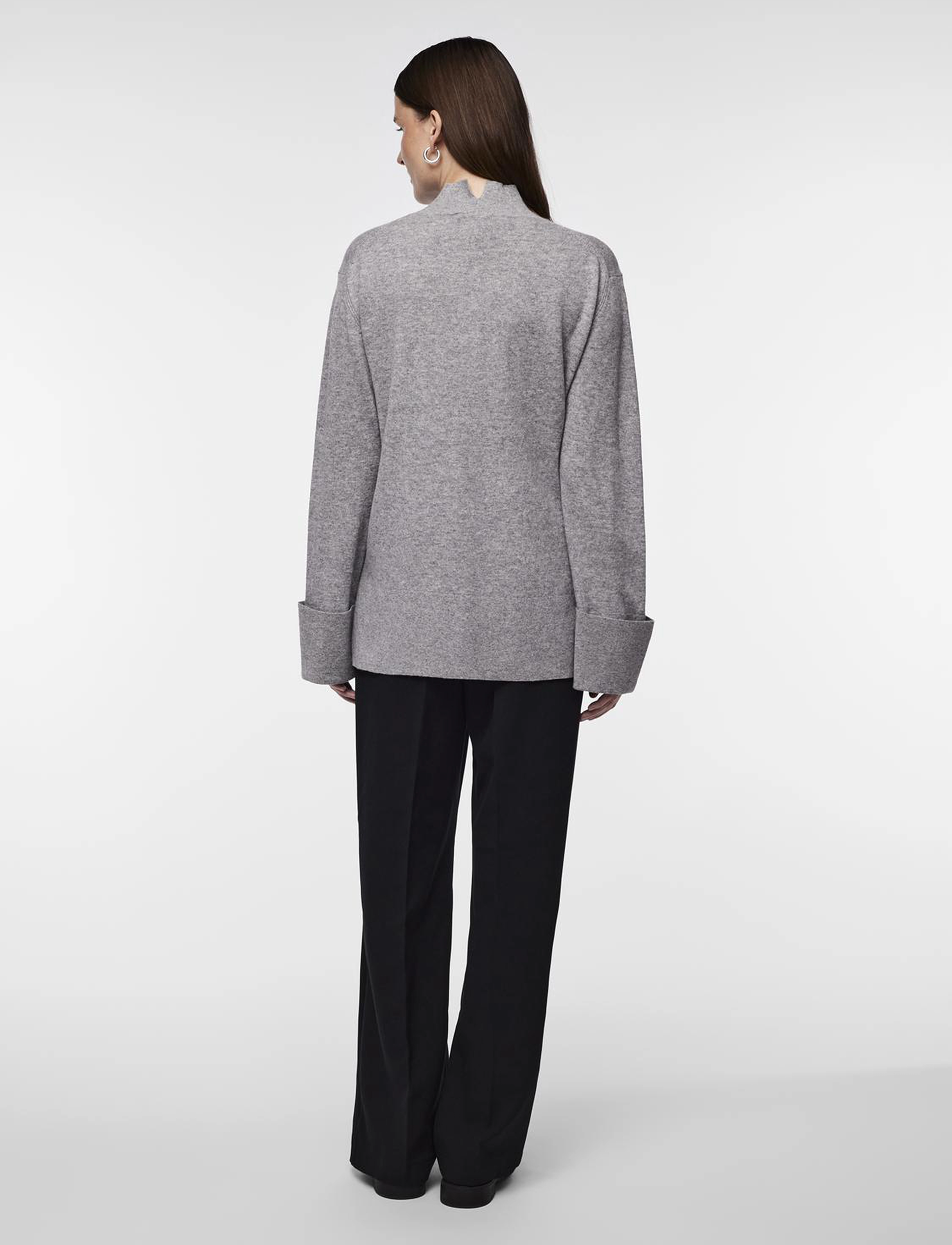YAS - YASEMILIE HIGHNECK KNIT PULLOVER S. NOOS - pullover - light grey melange - 3