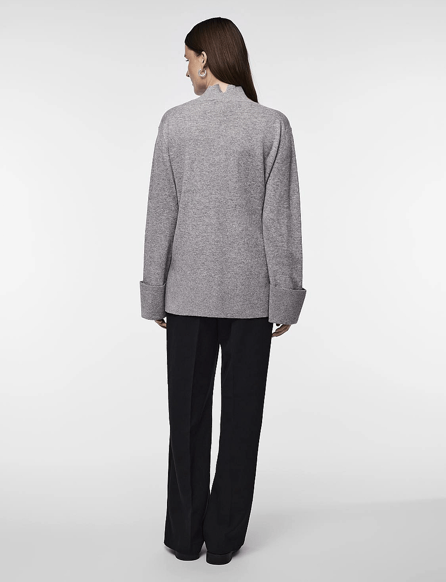 YAS - YASEMILIE HIGHNECK KNIT PULLOVER S. NOOS - pullover - light grey melange - 3