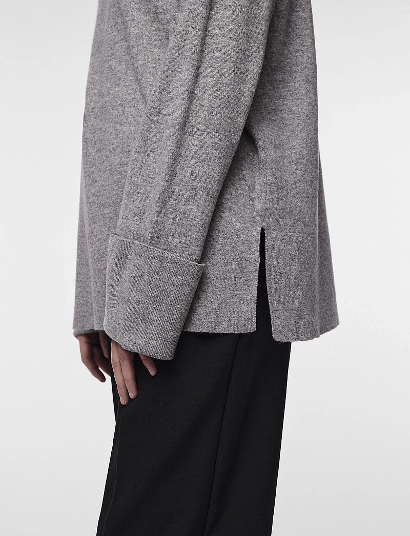 YAS - YASEMILIE HIGHNECK KNIT PULLOVER S. NOOS - sviitrid - light grey melange - 5