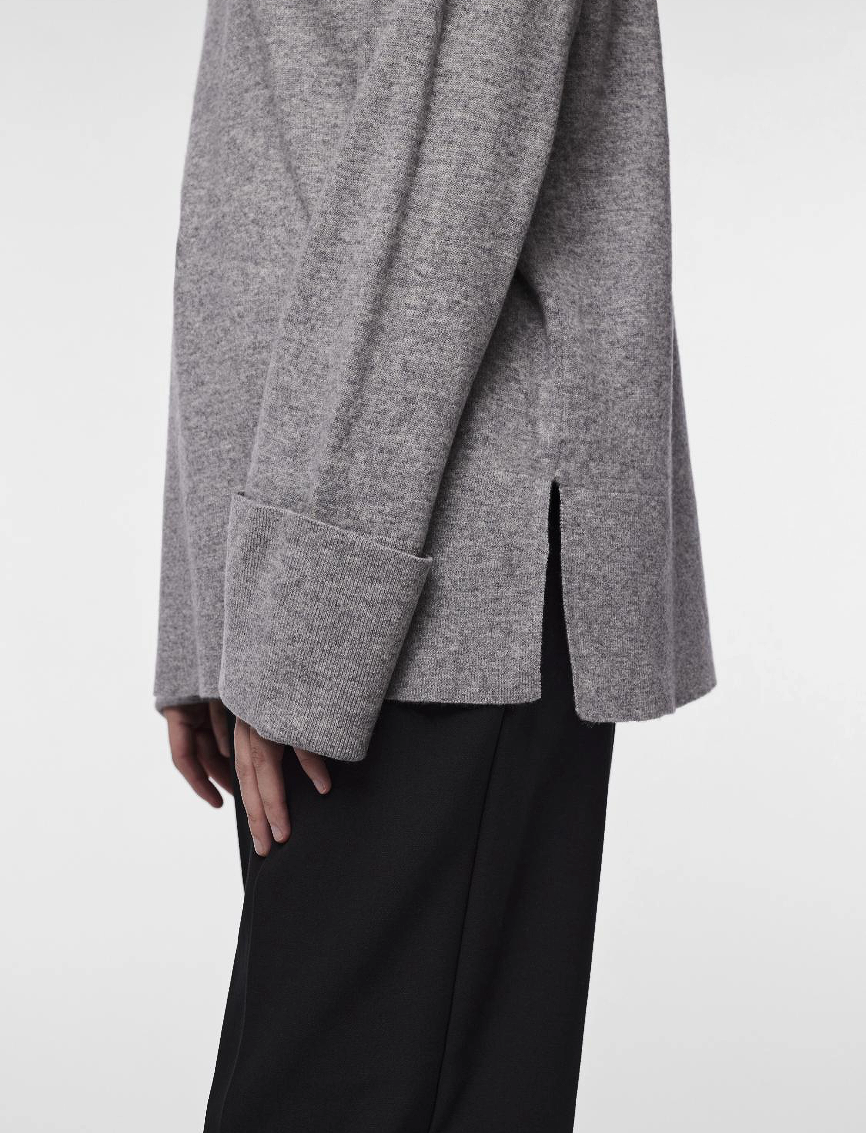 YAS - YASEMILIE HIGHNECK KNIT PULLOVER S. NOOS - pullover - light grey melange - 5