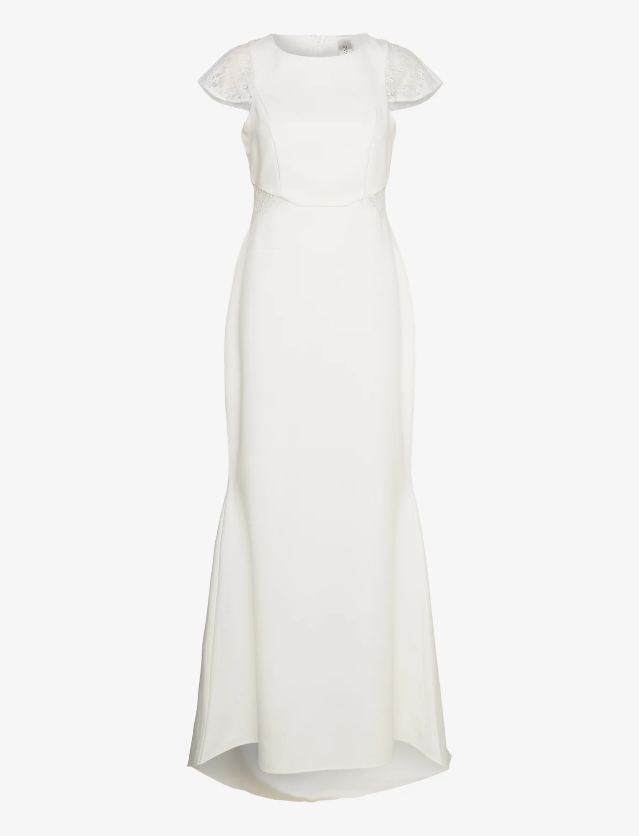 YAS - YASCHRISTA CS MAXI TRAIN DRESS - CELEB - vestuvinės suknelės - star white - 0