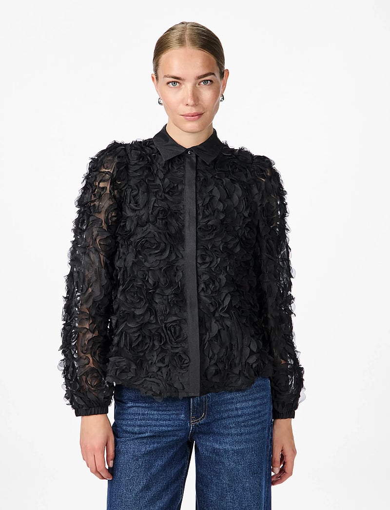 YAS - YASROSO LS SHIRT - SHOW - langärmlige hemden - black - 0