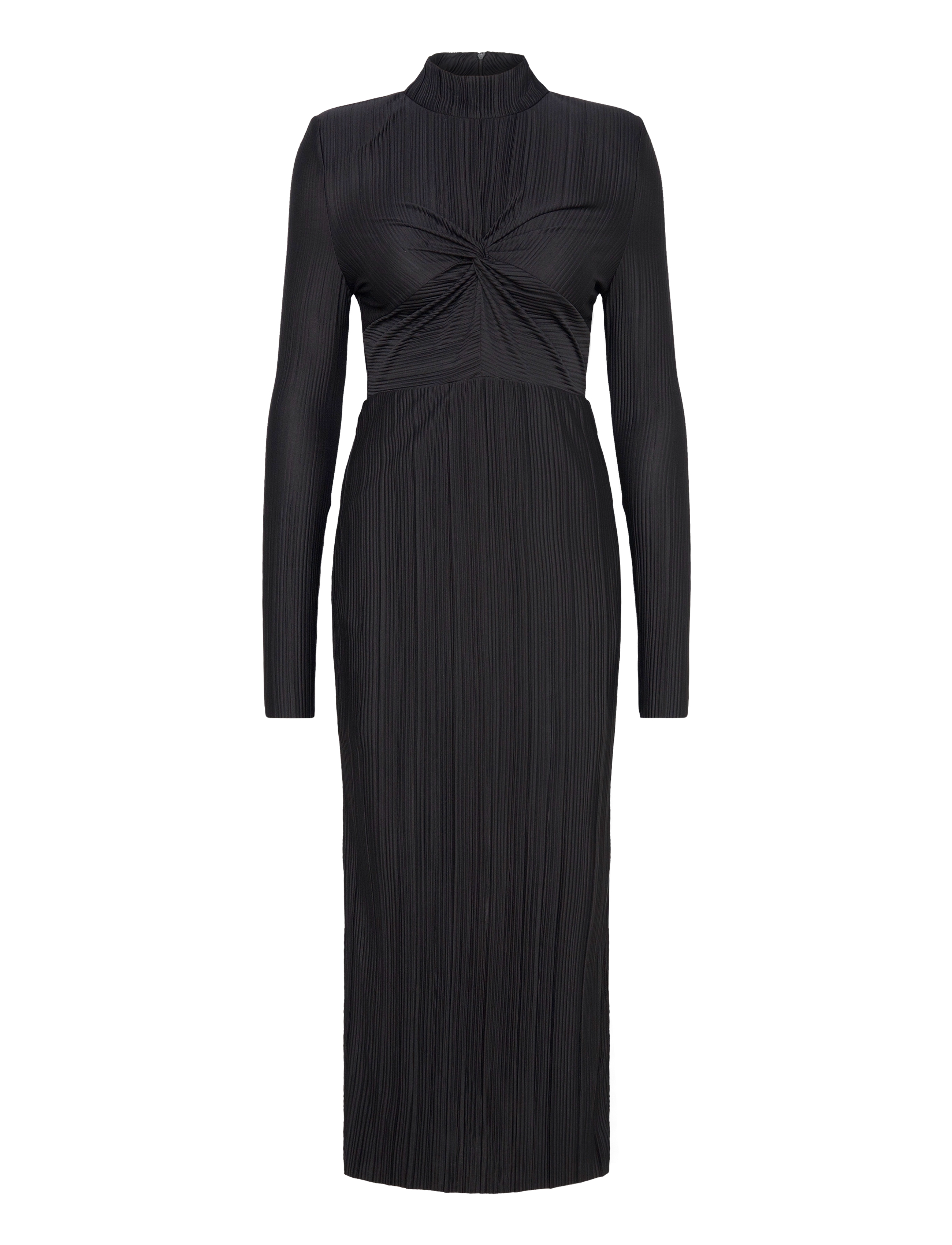 YAS YASOLINDA HIGH NECK LS LONG DRESS S. - Kjoler - BLACK / black