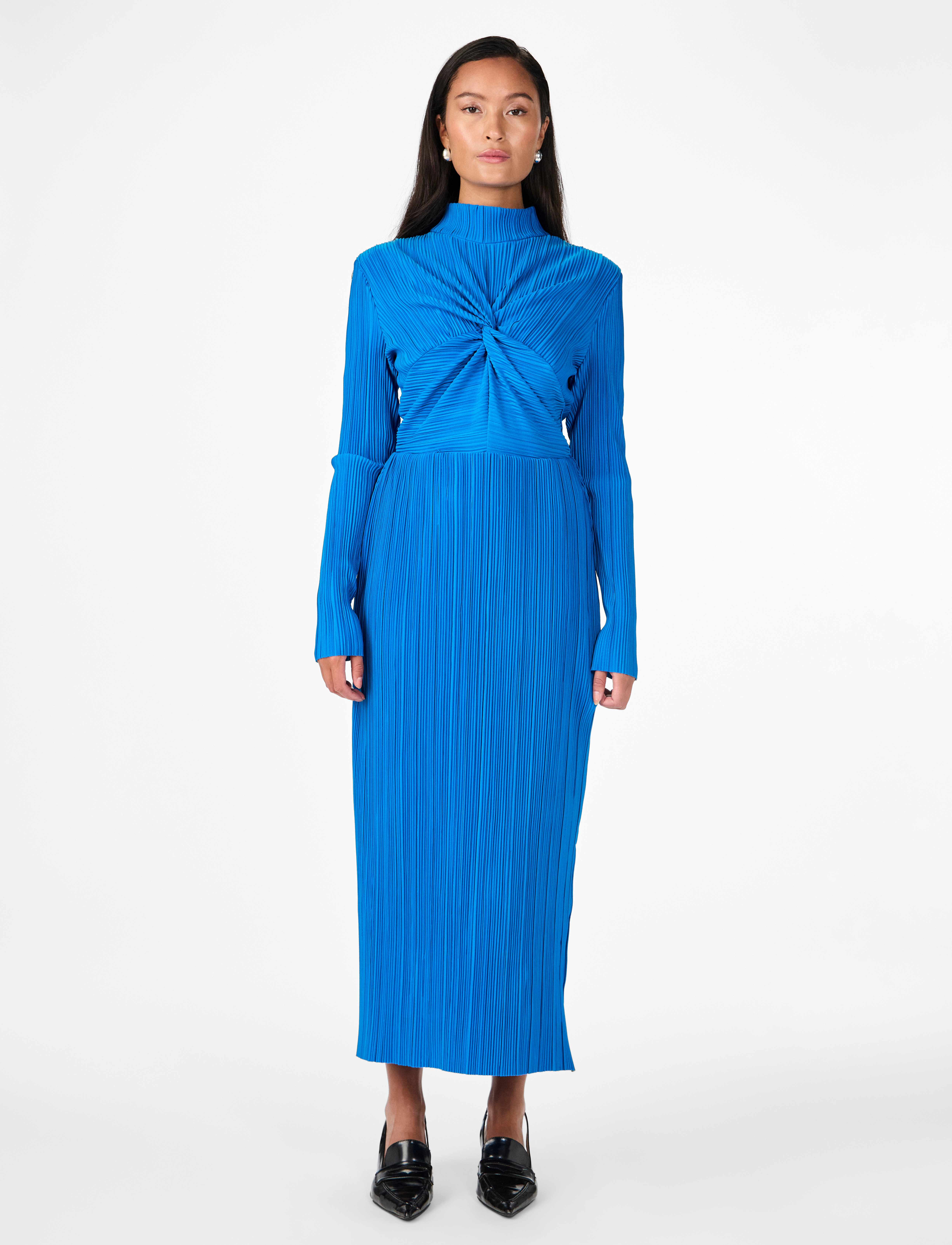 YAS YASOLINDA HIGH NECK LS LONG DRESS S. - Kjoler - METHYL BLUE / blue