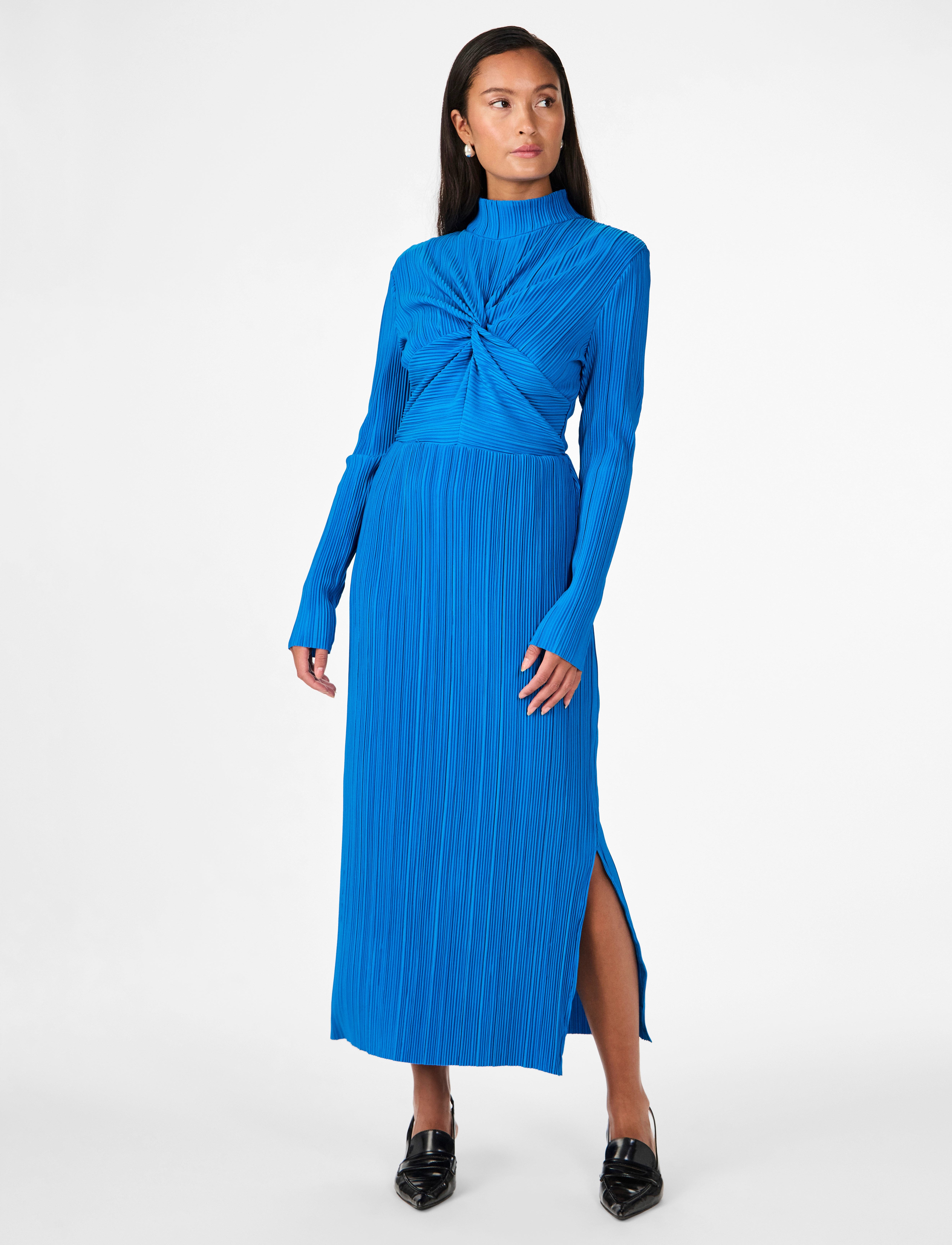 YAS - YASOLINDA HIGH NECK LS LONG DRESS S. - festmode zu outlet-preisen - methyl blue - 4