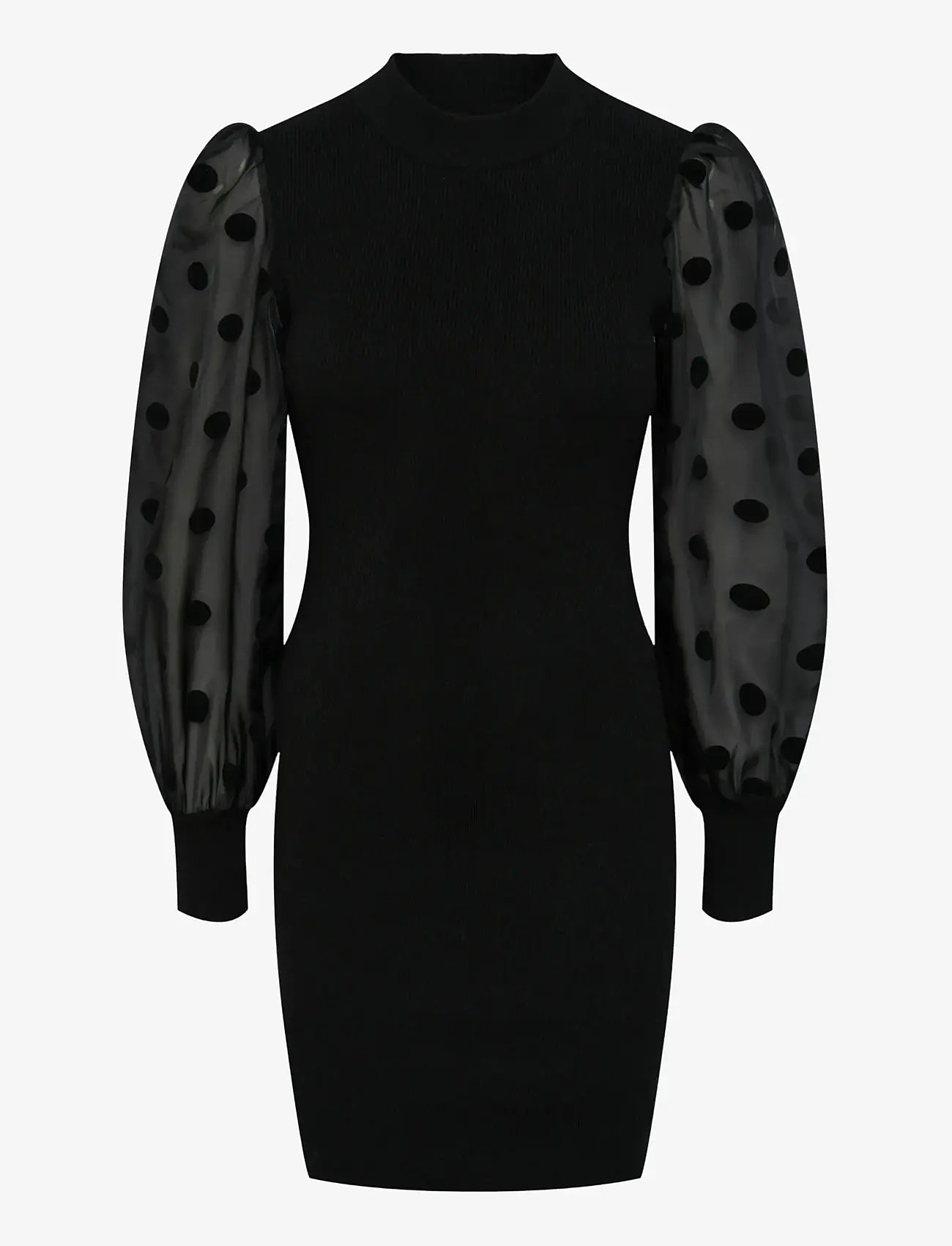 YAS - YASDOTME LS KNIT DRESS S. NOOS - fodralklänningar - black - 1