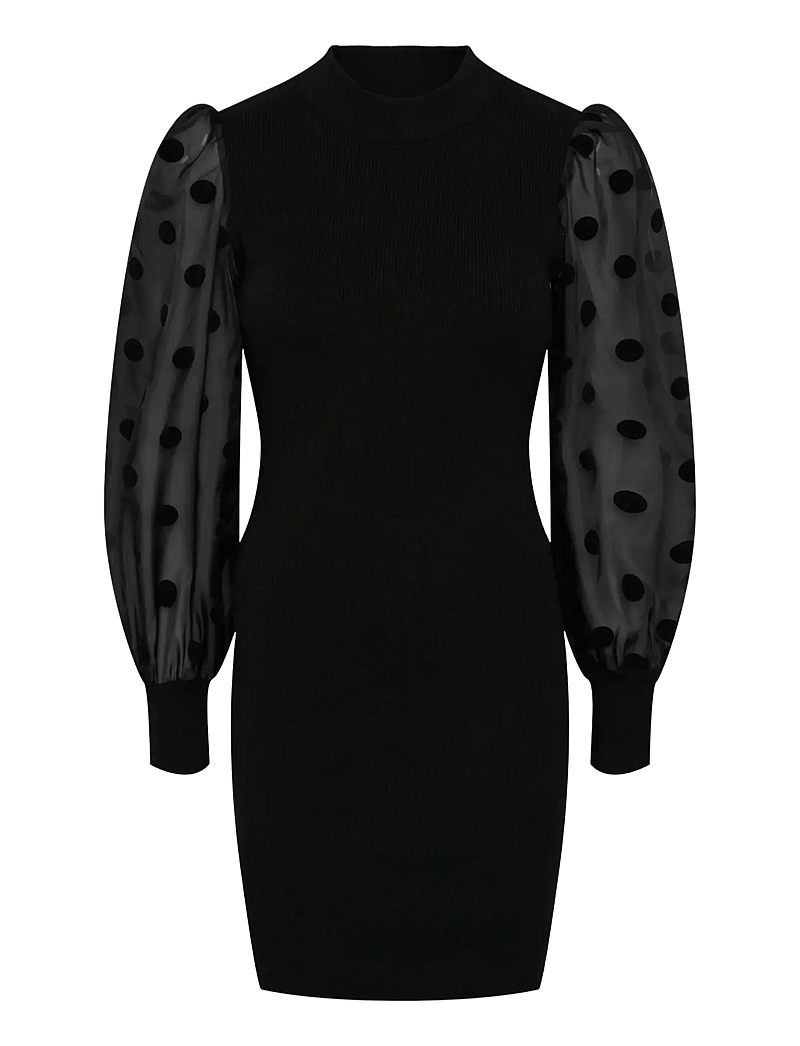 YAS - YASDOTME LS KNIT DRESS S. NOOS - robes moulantes - black - 1