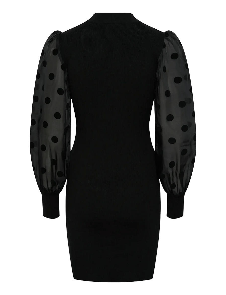 YAS - YASDOTME LS KNIT DRESS S. NOOS - etuikleider - black - 2