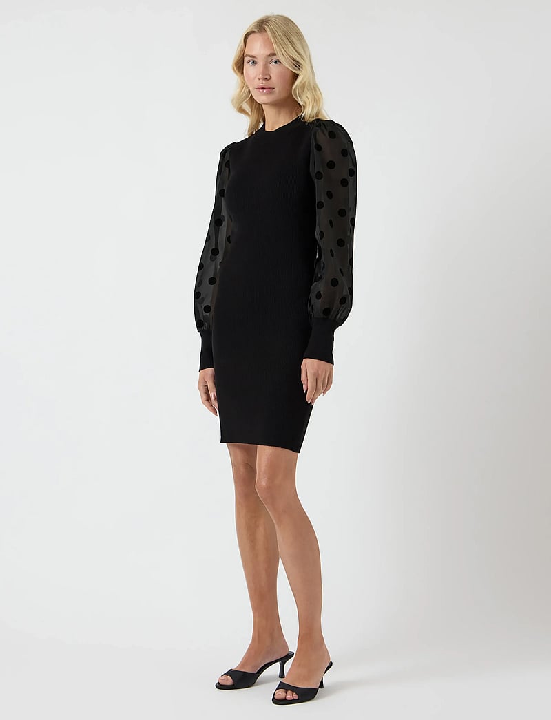 YAS - YASDOTME LS KNIT DRESS S. NOOS - robes moulantes - black - 4