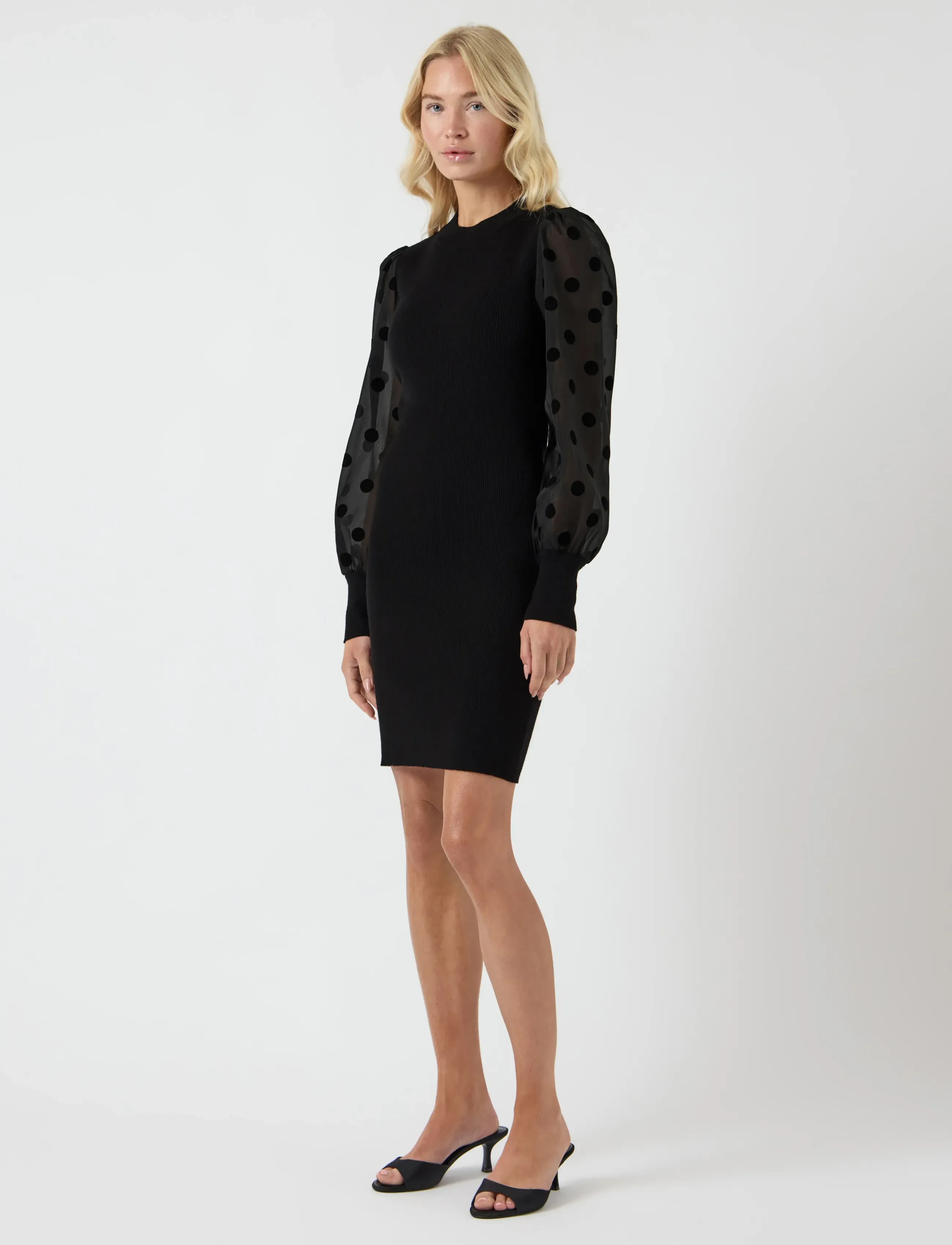 YAS - YASDOTME LS KNIT DRESS S. NOOS - aptemptos suknelės - black - 4