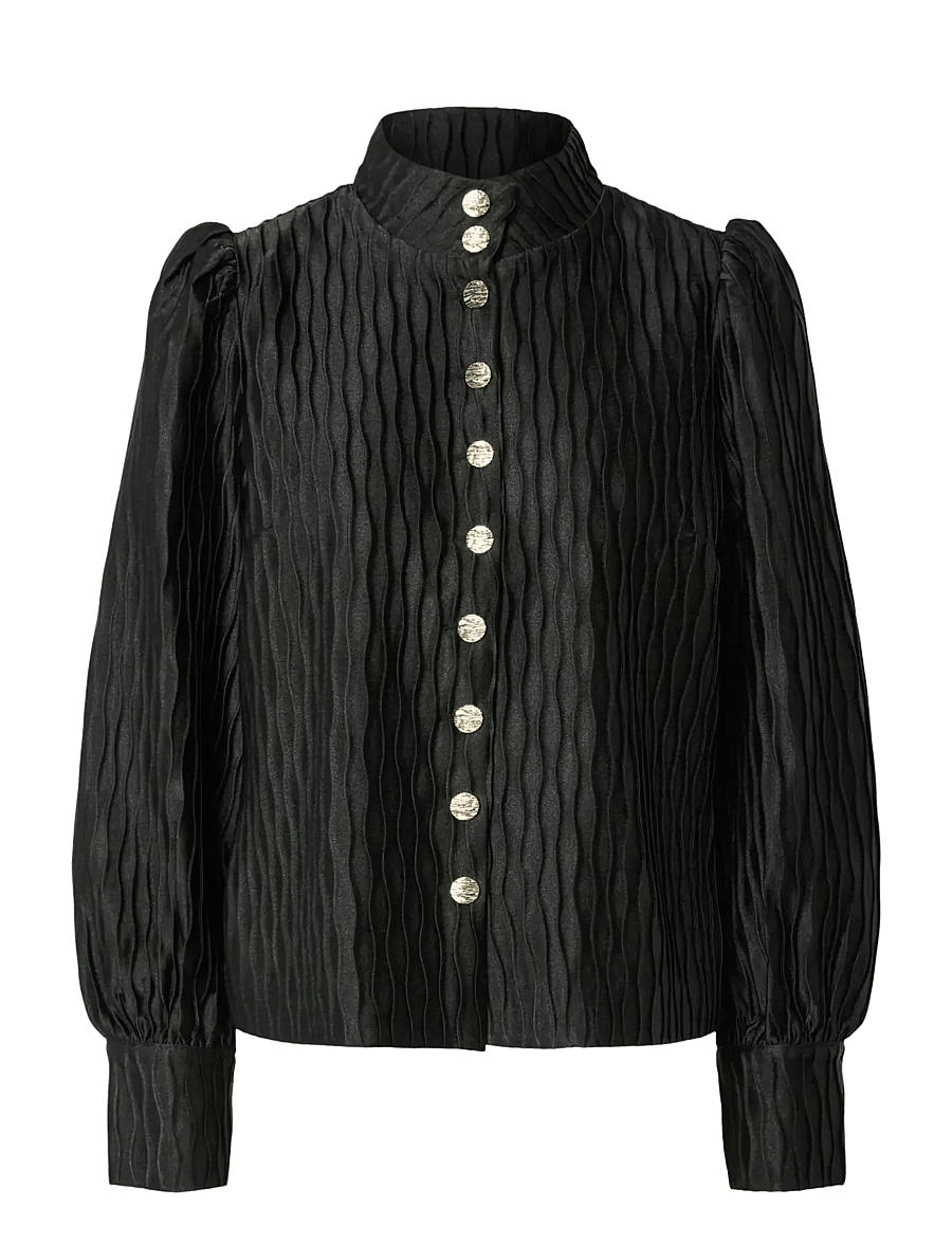 YAS - YASRIPPLE LS SHIRT S. NOOS - langærmede bluser - black - 1