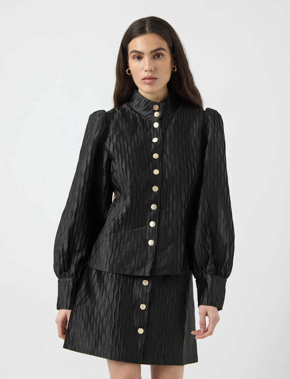 YAS - YASRIPPLE SHIRT - SHOW - långärmade blusar - black - 0