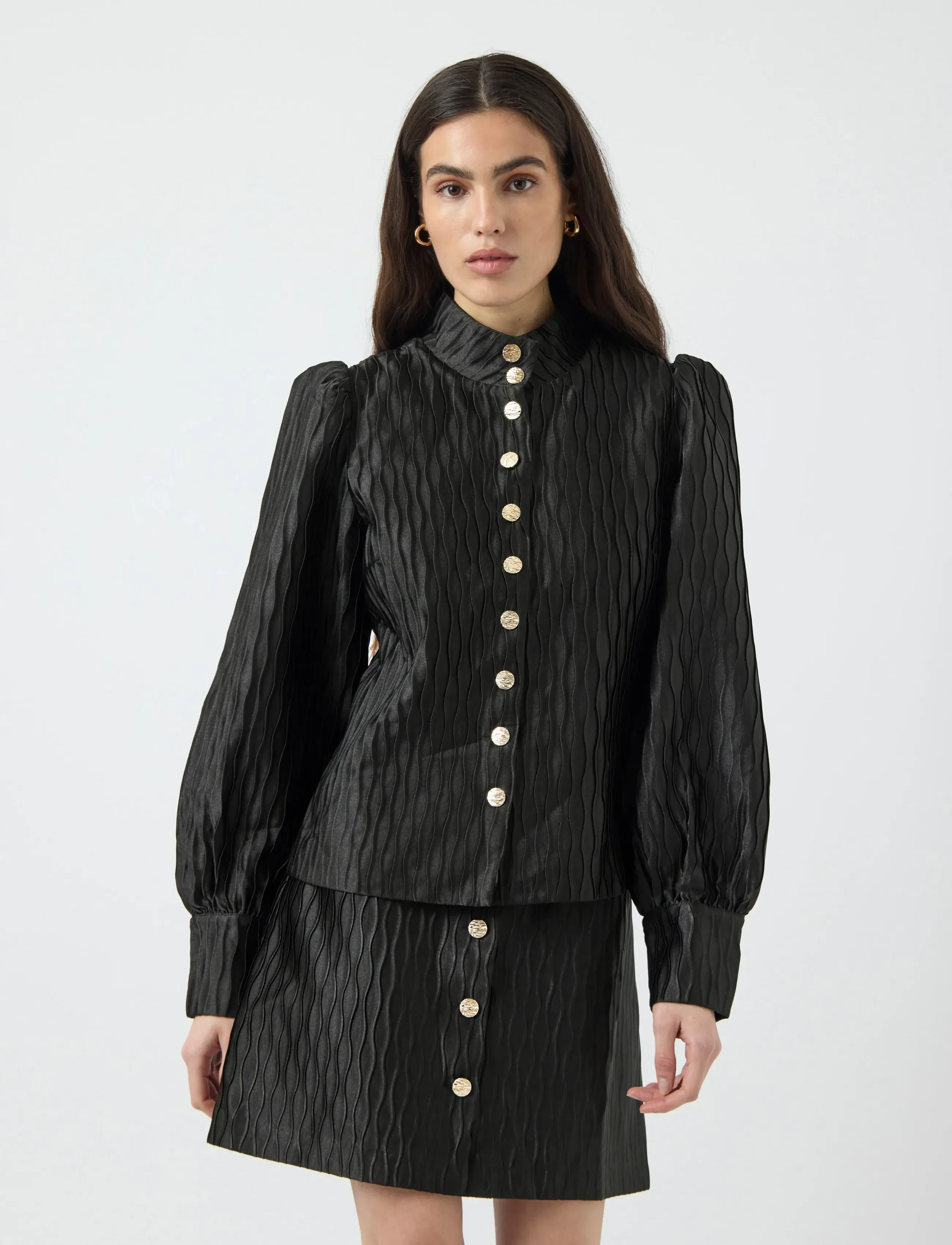 YAS YASRIPPLE LS SHIRT S. NOOS - Blusen - BLACK / black