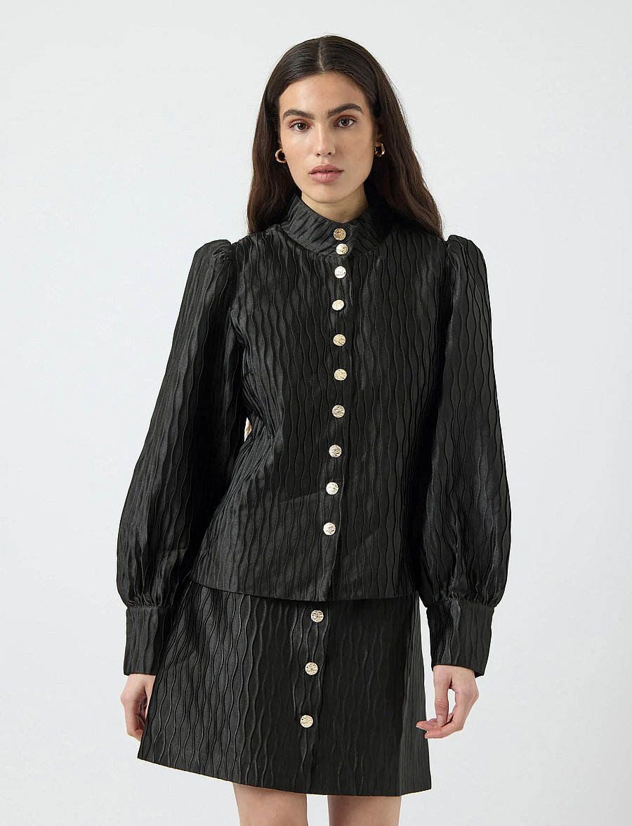 YAS - YASRIPPLE LS SHIRT S. NOOS - langærmede bluser - black - 0