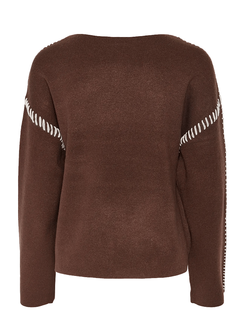 YAS - YASSTITCHA LS KNIT PULLOVER S. NOOS - stickade tröjor - chicory coffee - 2