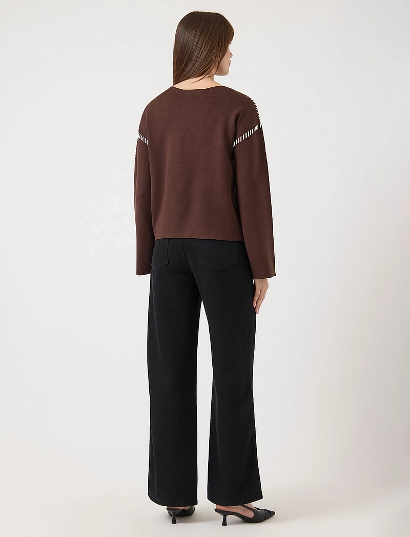 YAS - YASSTITCHA LS KNIT PULLOVER S. NOOS - stickade tröjor - chicory coffee - 4