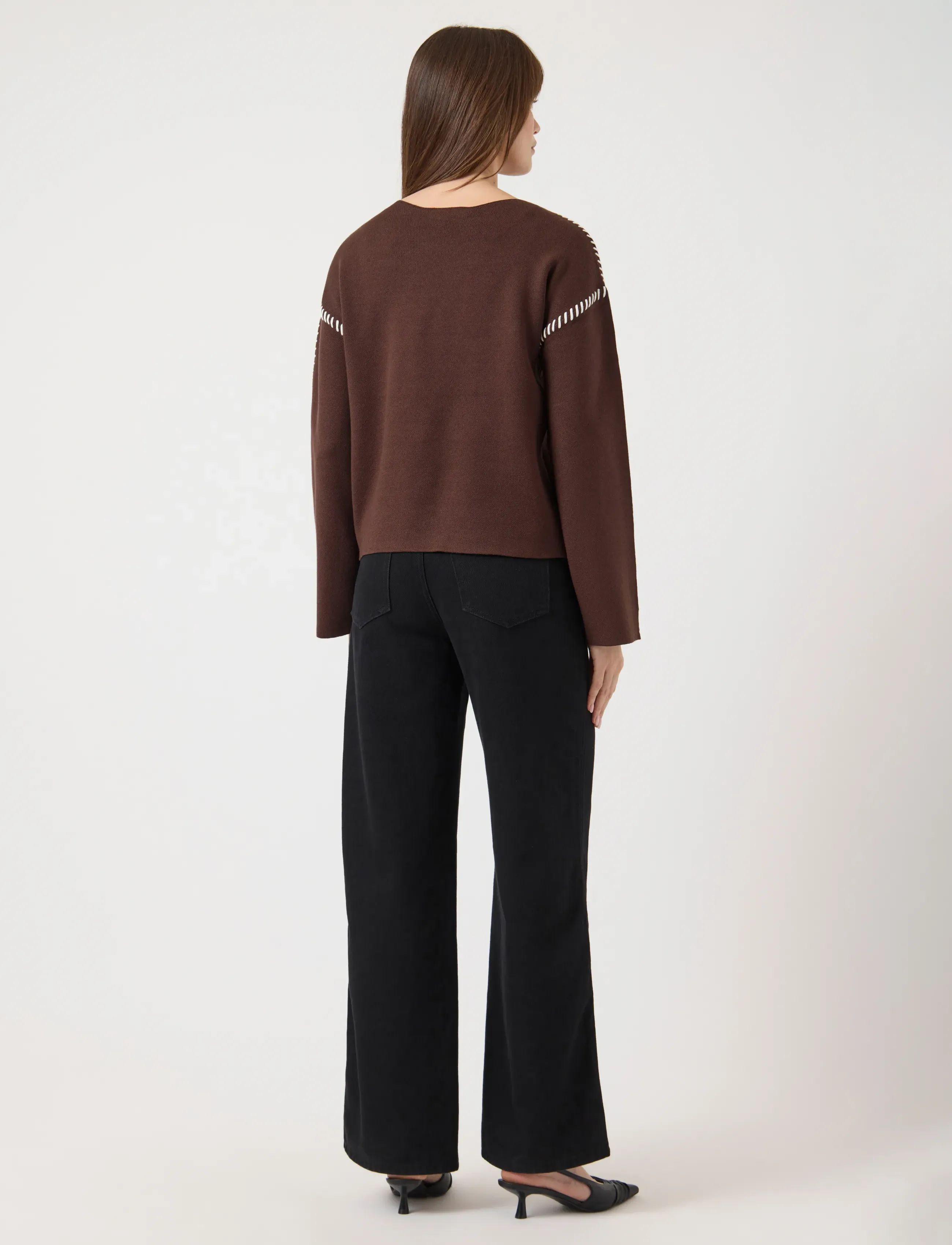 YAS - YASSTITCHA LS KNIT PULLOVER S. NOOS - trøjer - chicory coffee - 4
