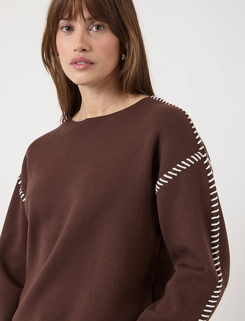 YAS - YASSTITCHA LS KNIT PULLOVER S. NOOS - stickade tröjor - chicory coffee - 5