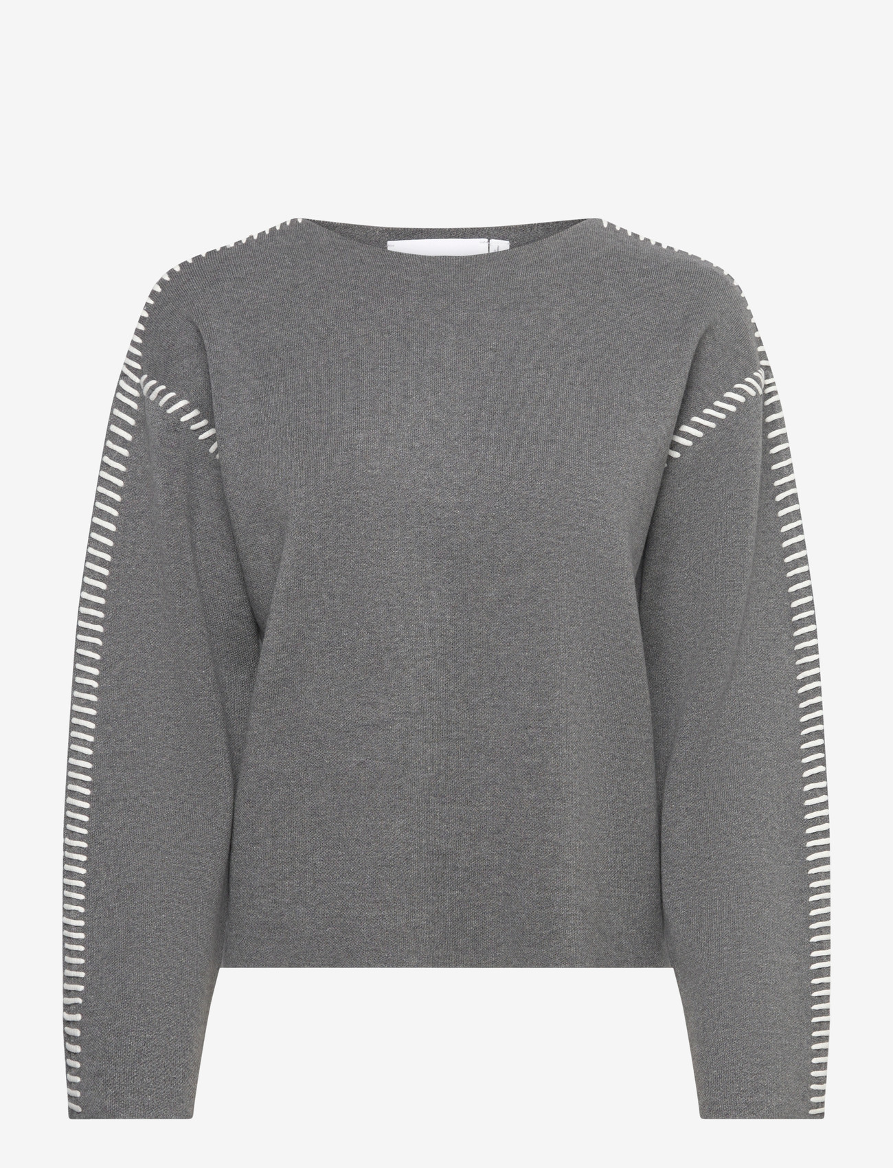 YAS - YASSTITCHA LS KNIT PULLOVER S. NOOS - gebreide truien - medium grey melange - 0