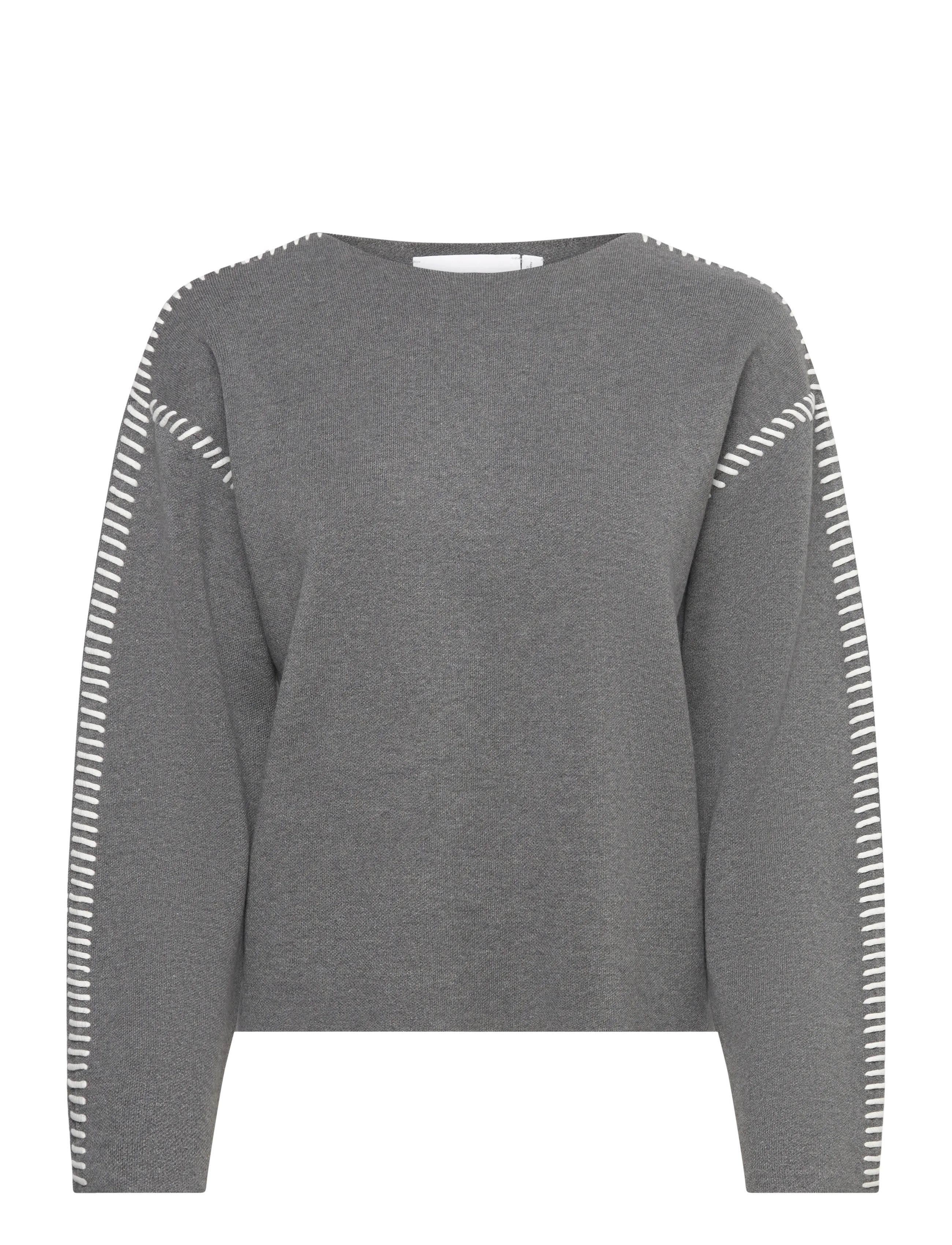 YAS YASSTITCHA LS KNIT PULLOVER S. NOOS - Y.A.S - MEDIUM GREY MELANGE / grey