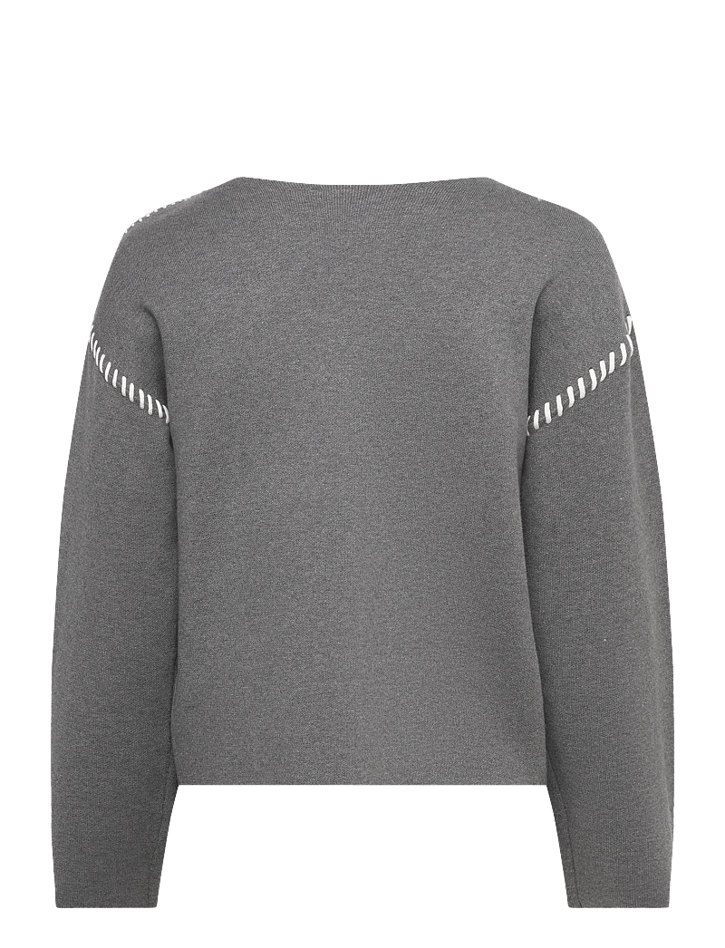YAS - YASSTITCHA LS KNIT PULLOVER S. NOOS - gebreide truien - medium grey melange - 1