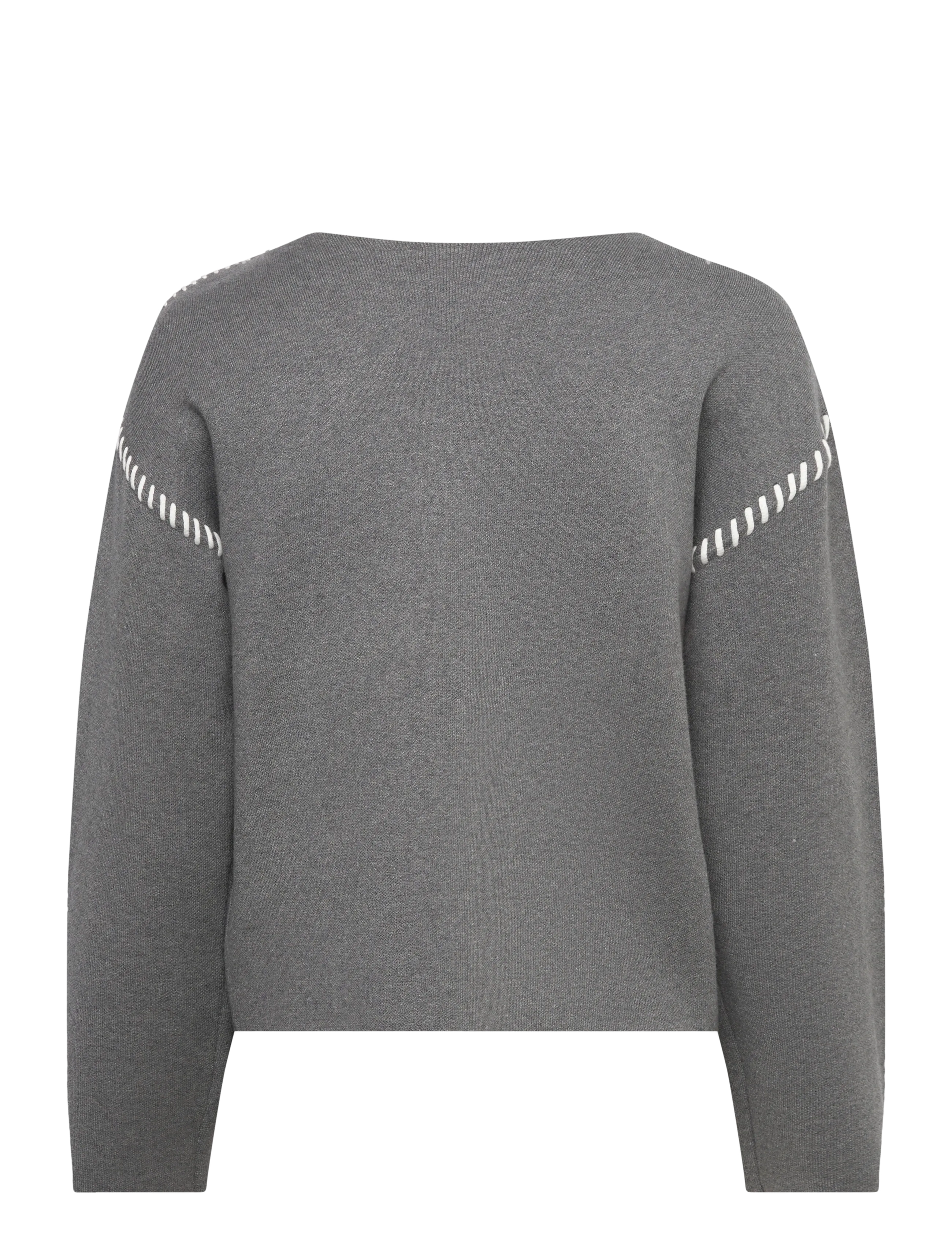 YAS - YASSTITCHA LS KNIT PULLOVER S. NOOS - swetry - medium grey melange - 2