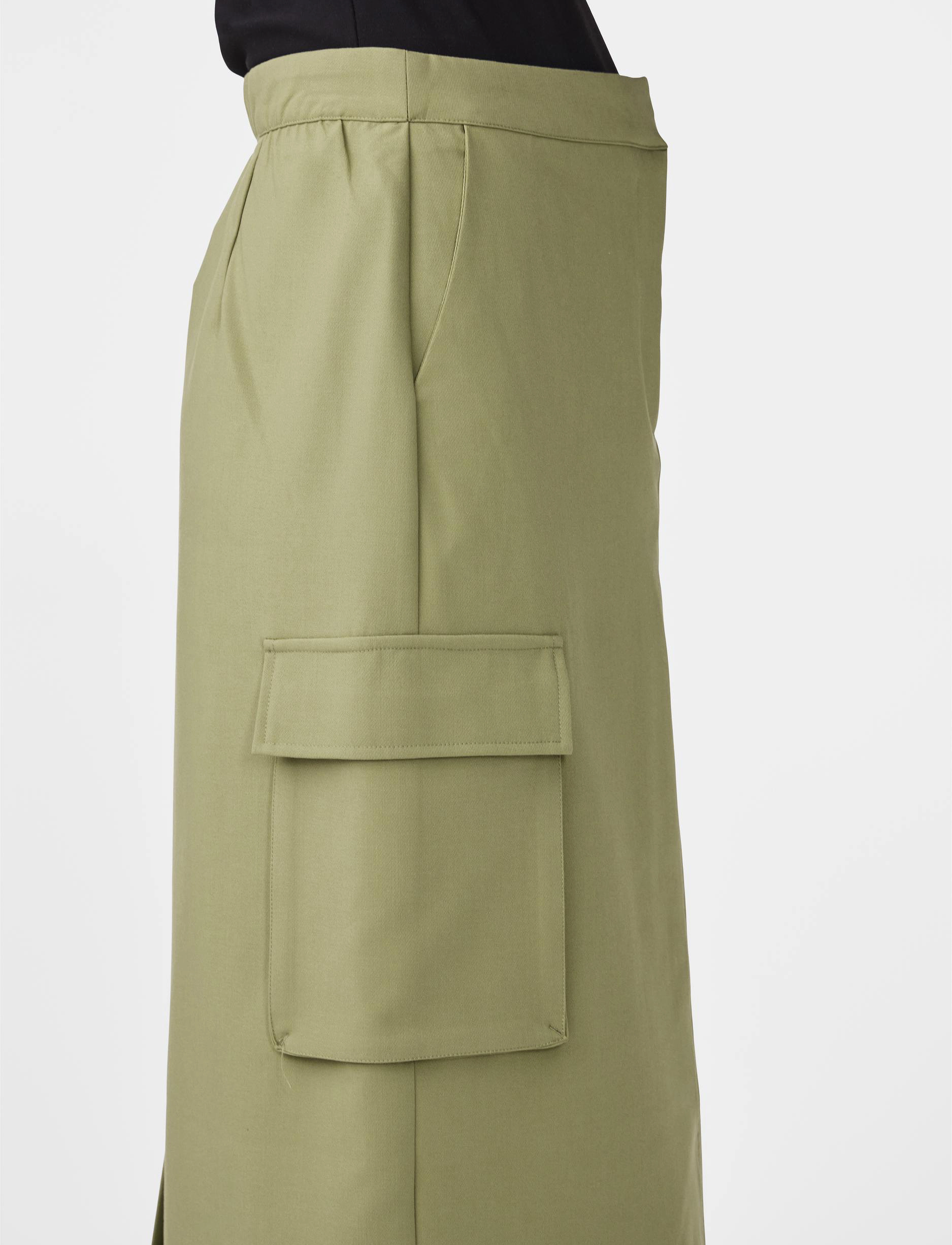 YAS - YASPOCKA HMW MIDI SKIRT - midi nederdele - oil green - 5