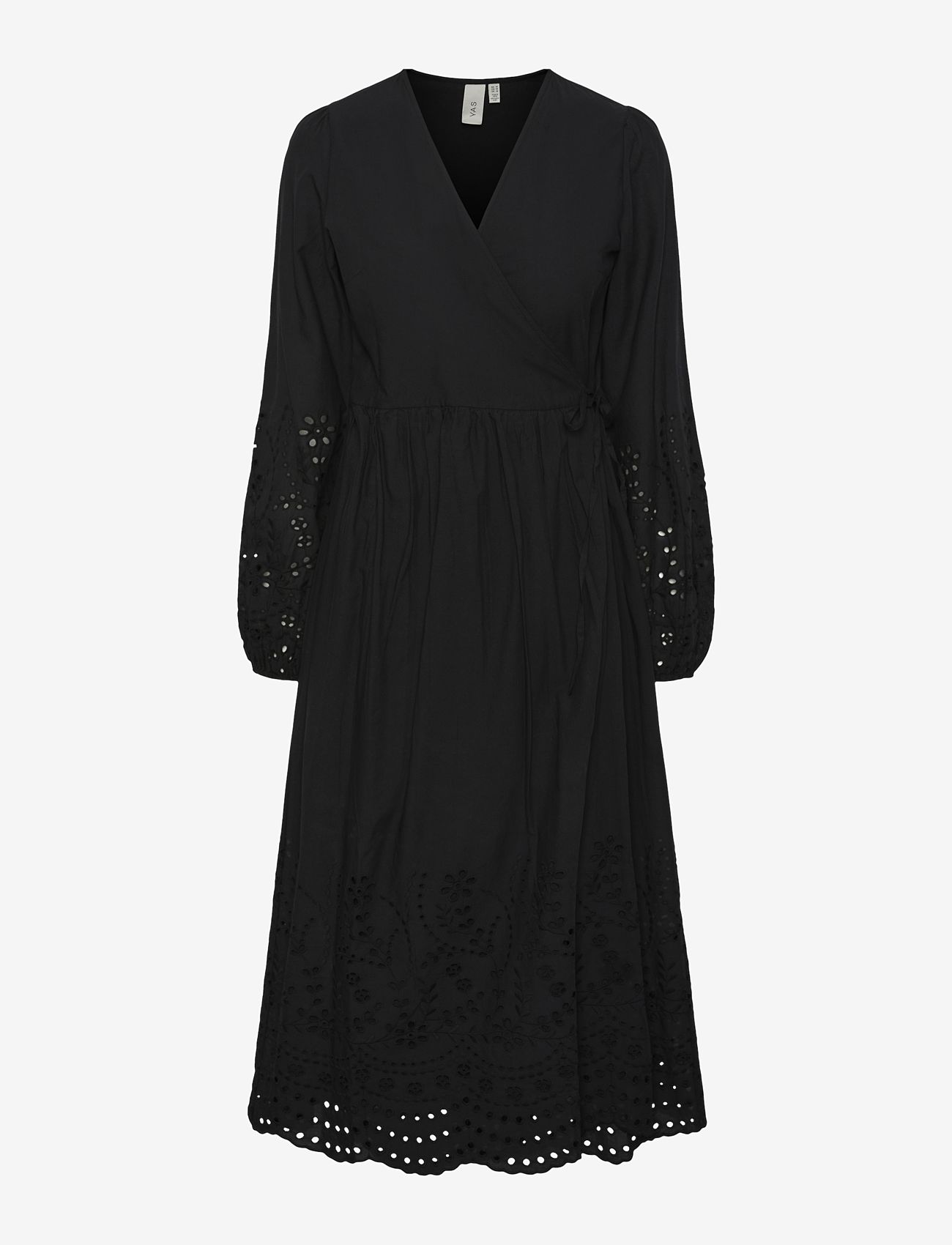 YAS - YASLUMA LS LONG WRAP DRESS S. NOOS - susiaučiamosios suknelės - black - 0
