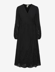 YAS - YASLUMA LS LONG WRAP DRESS S. NOOS - kleitas ar pārlikumu - black - 0