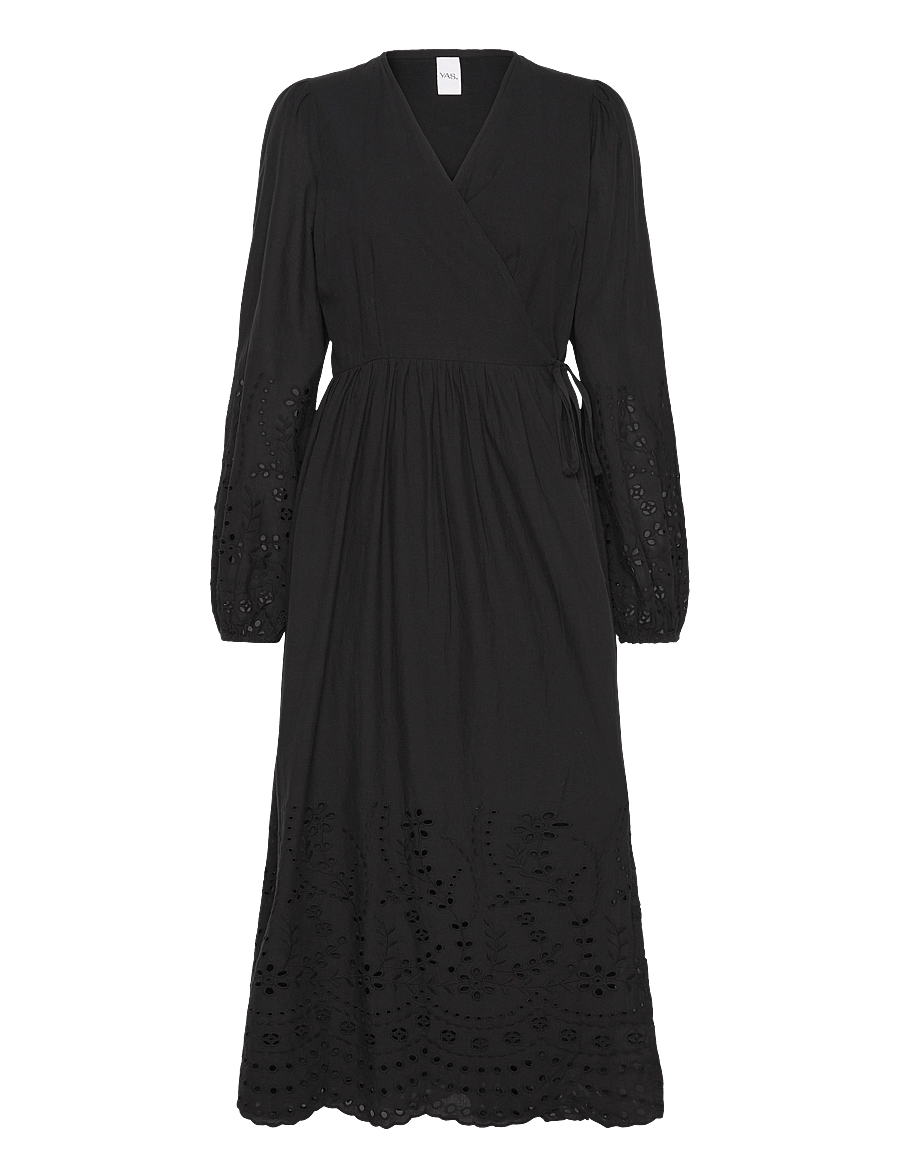 YAS - YASLUMA LS LONG WRAP DRESS S. NOOS - konfirmation - black - 1