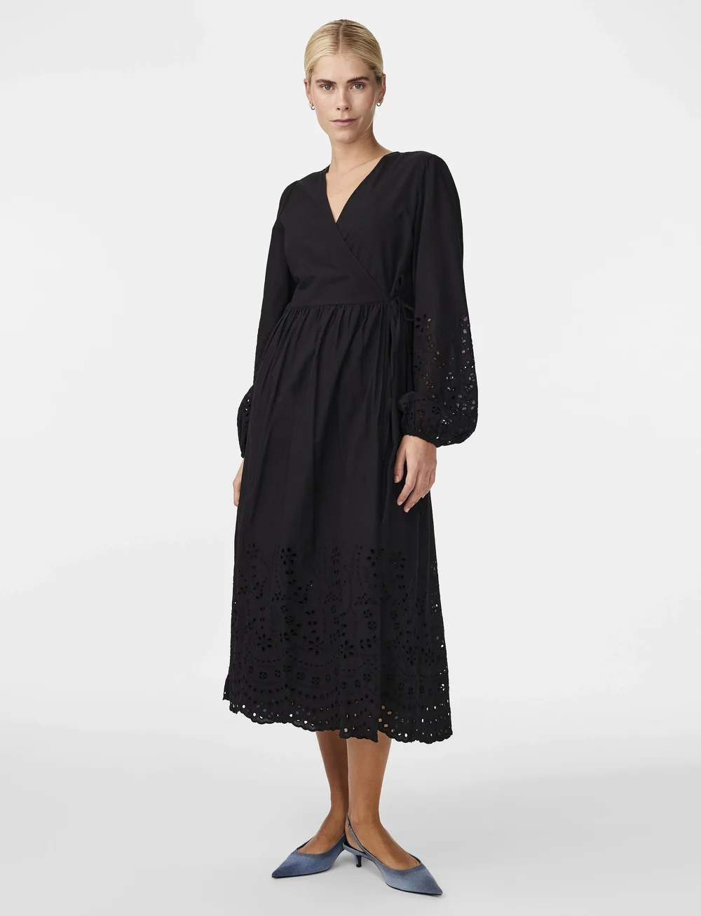 YAS - YASLUMA LS LONG WRAP DRESS S. NOOS - konfirmatsioon - black - 0