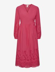 YAS - YASLUMA LS LONG WRAP DRESS S. NOOS - susiaučiamosios suknelės - raspberry sorbet - 0