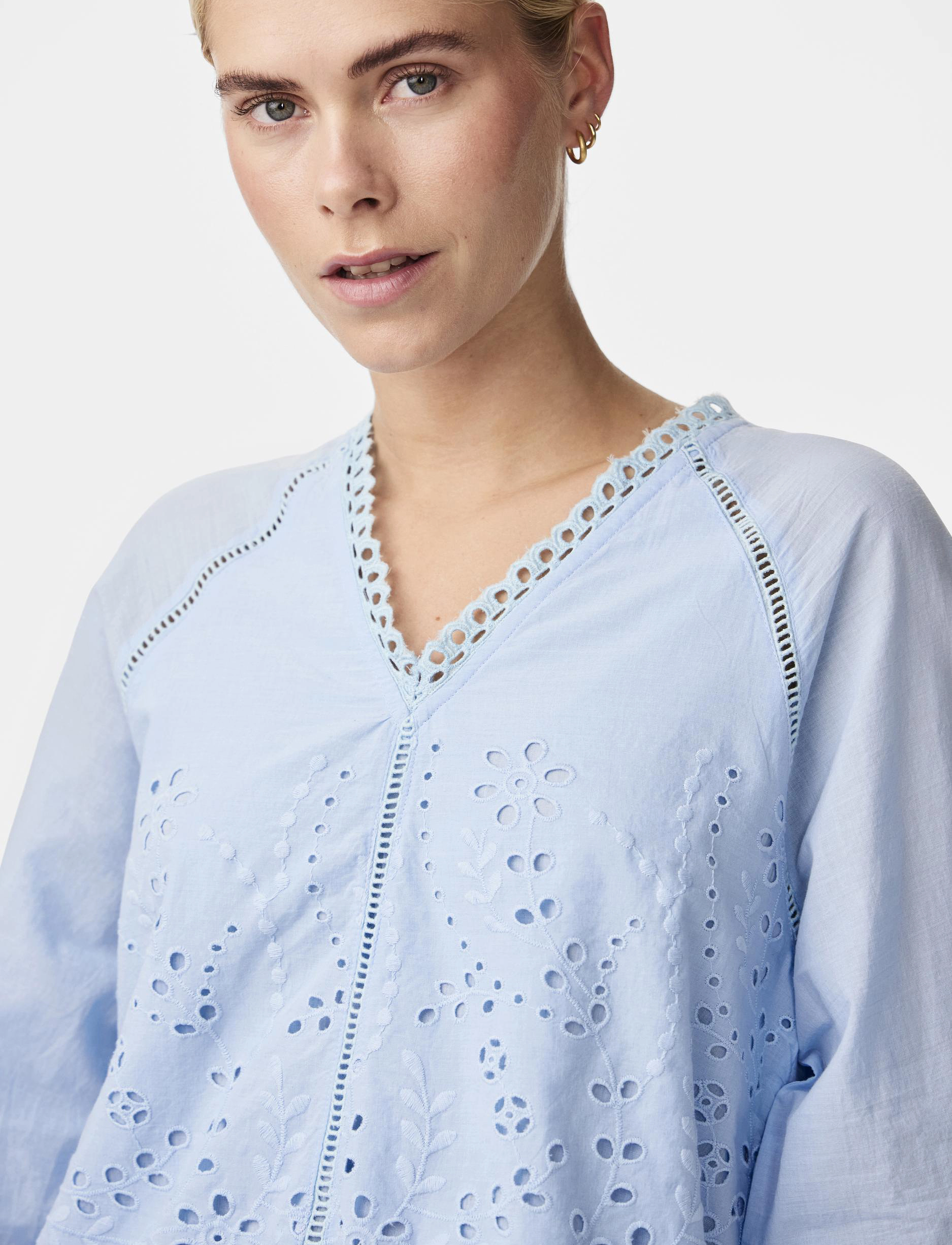 YAS - YASLUMA LS V-NECK TOP S. NOOS - clear sky - 4